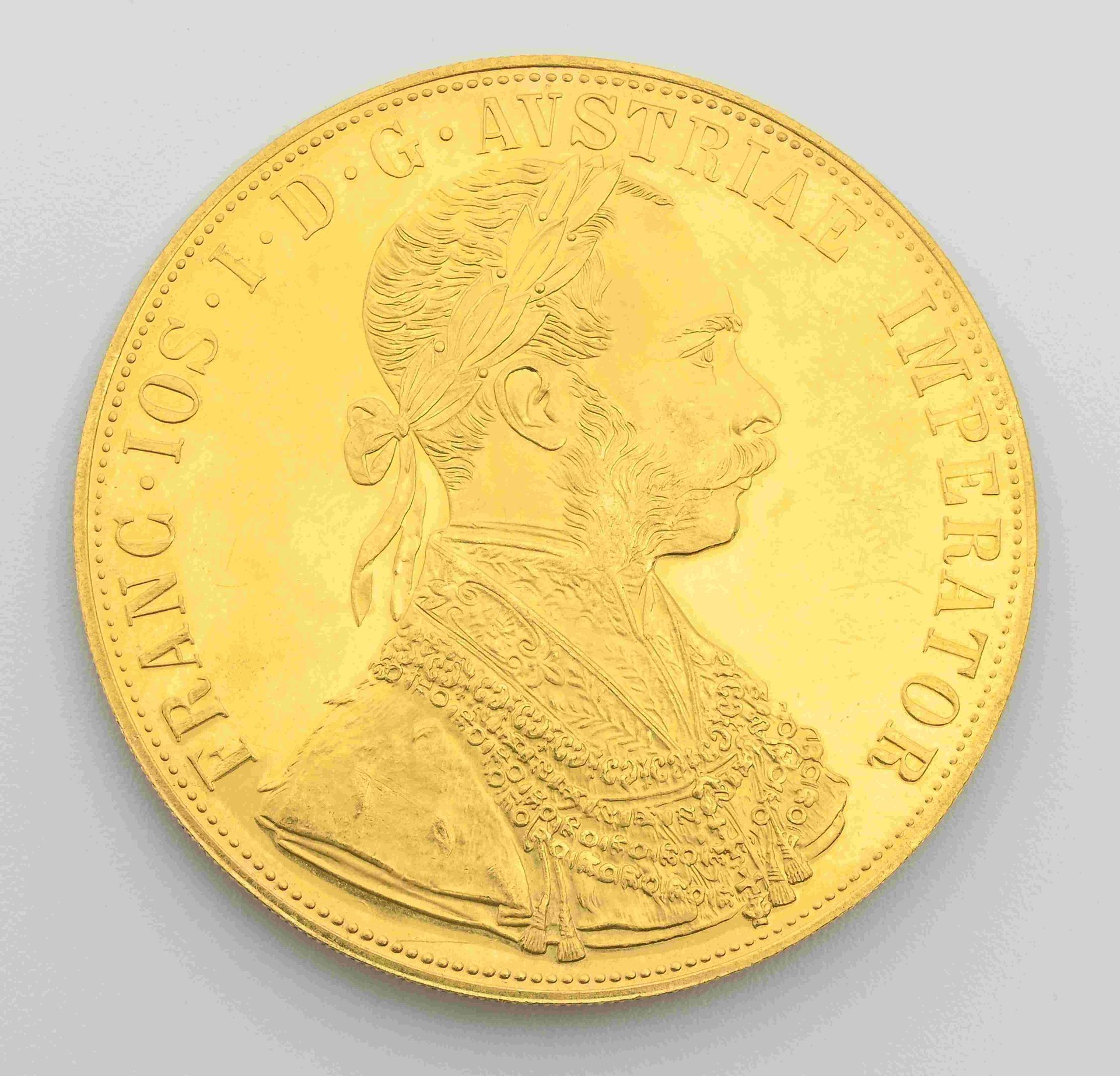 Null Münze von 4 österreichisch-ungarischen Franz-Josef-Dukaten aus 985°°° Gold
&hellip;