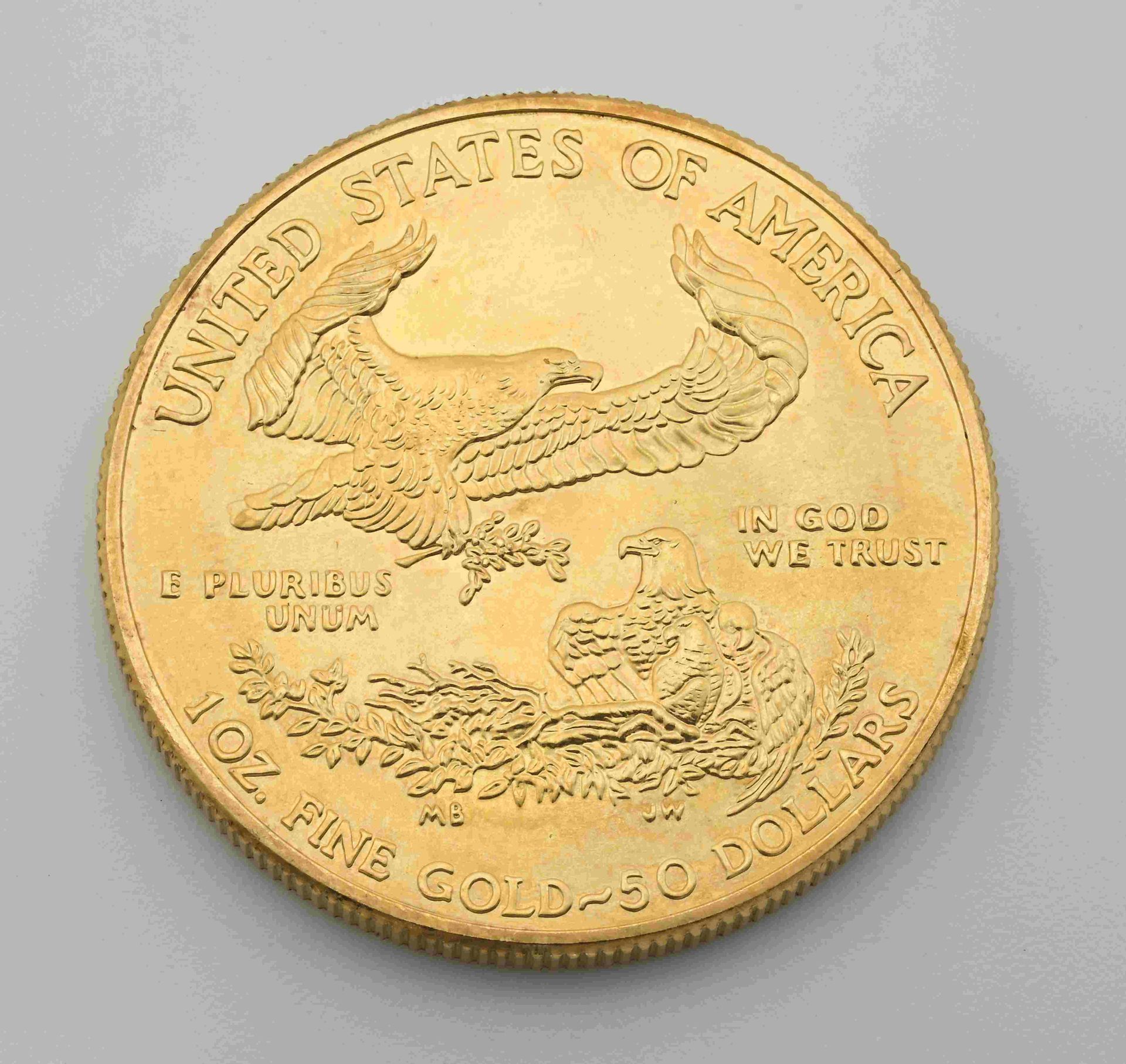 Null 50 US dollars one ounce fine gold coin, St Gaudens 2012.
In individual caps&hellip;