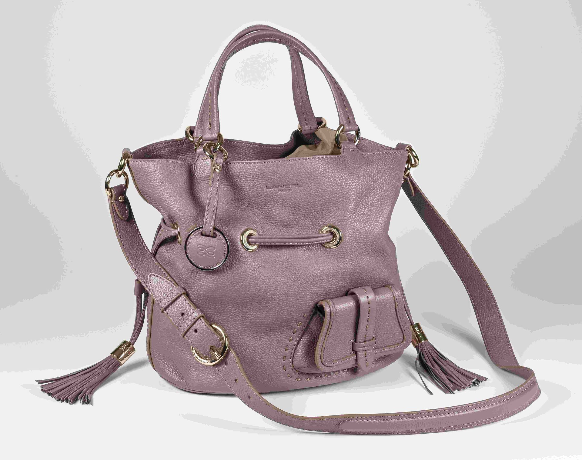Null 
LANCEL. Bucket bag, PREMIER FLIRT, in purple grained cow leather, textile &hellip;