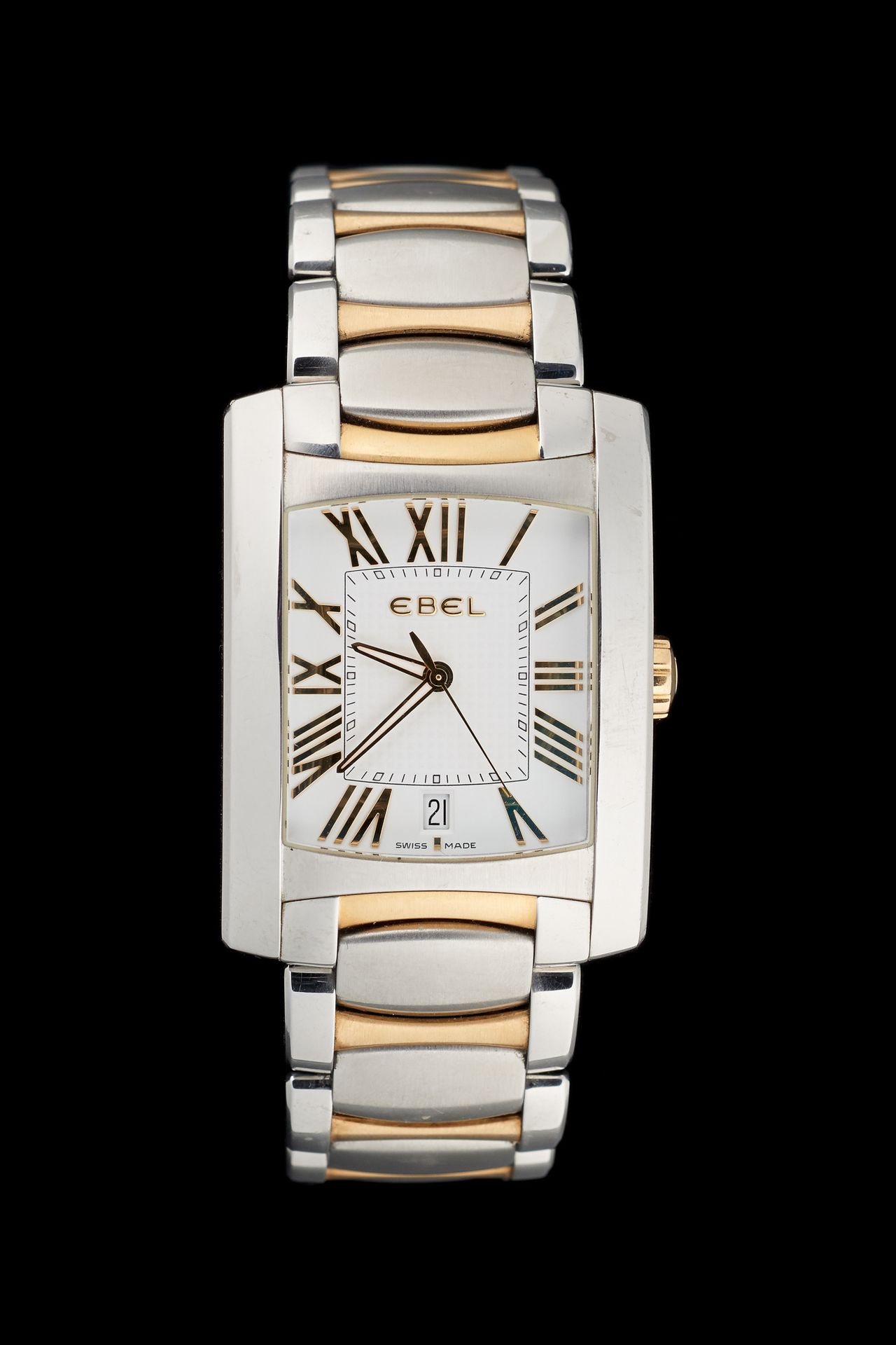 EBEL. Relojes: Reloj de caballero con brazalete de acero, esfera con ventana de &hellip;