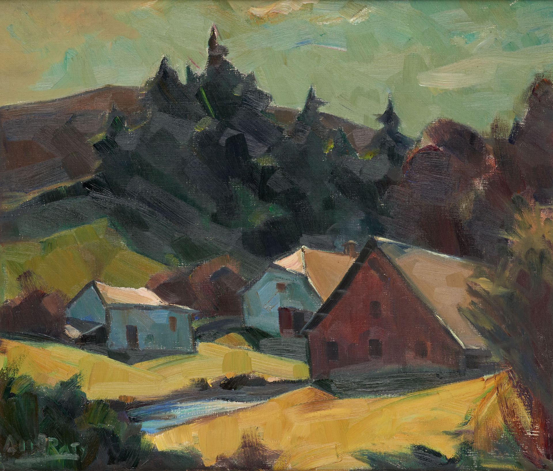 Albert RATY École belge (1889-1970) Olio su tela: Vista del Semois.

Firmato: Al&hellip;