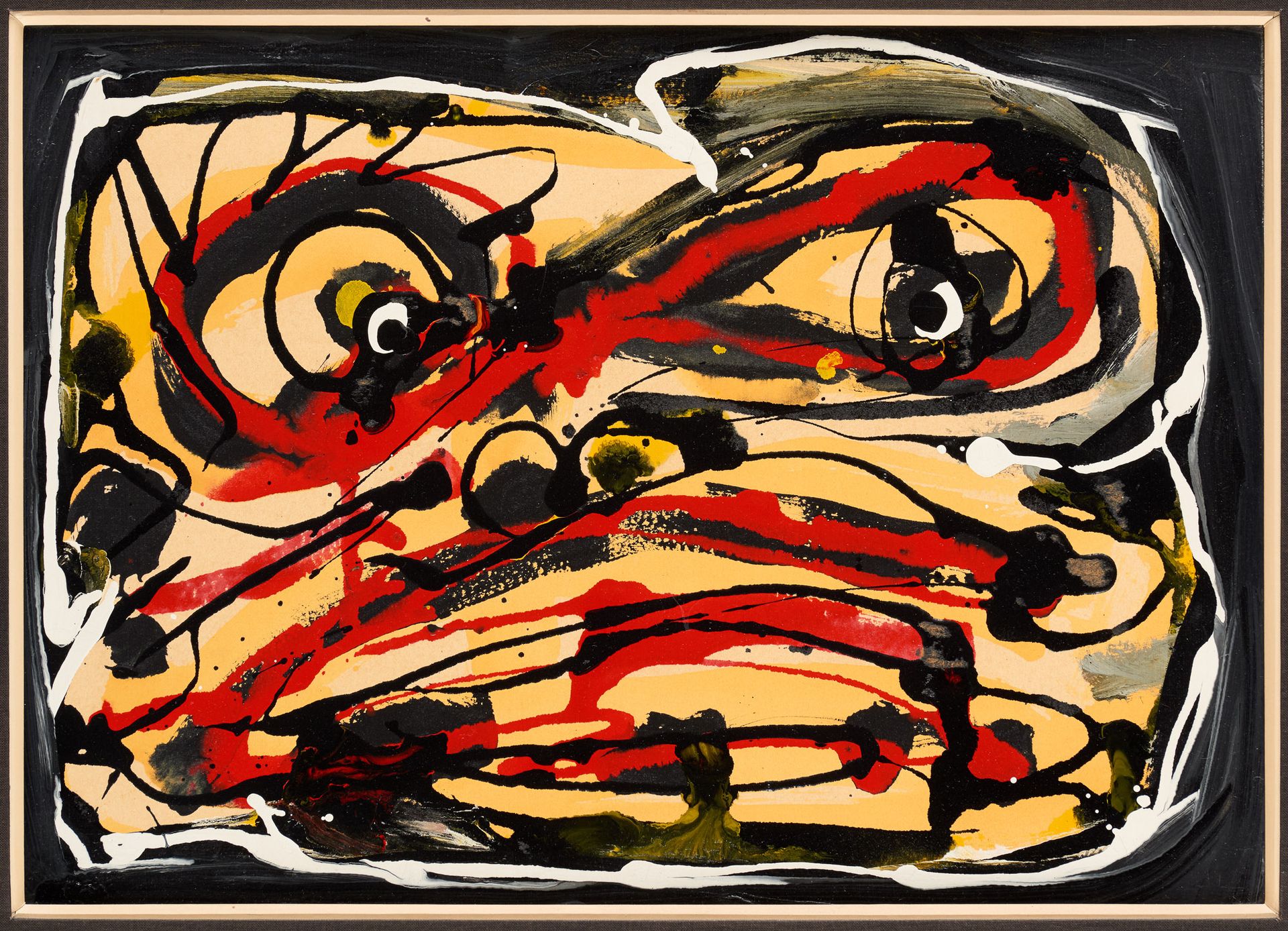 Antonio SAURA École espagnole (1930-1998) 画布上的丙烯：面部。

作者：安东尼奥-索拉，约1986年。

作品转载于J&hellip;
