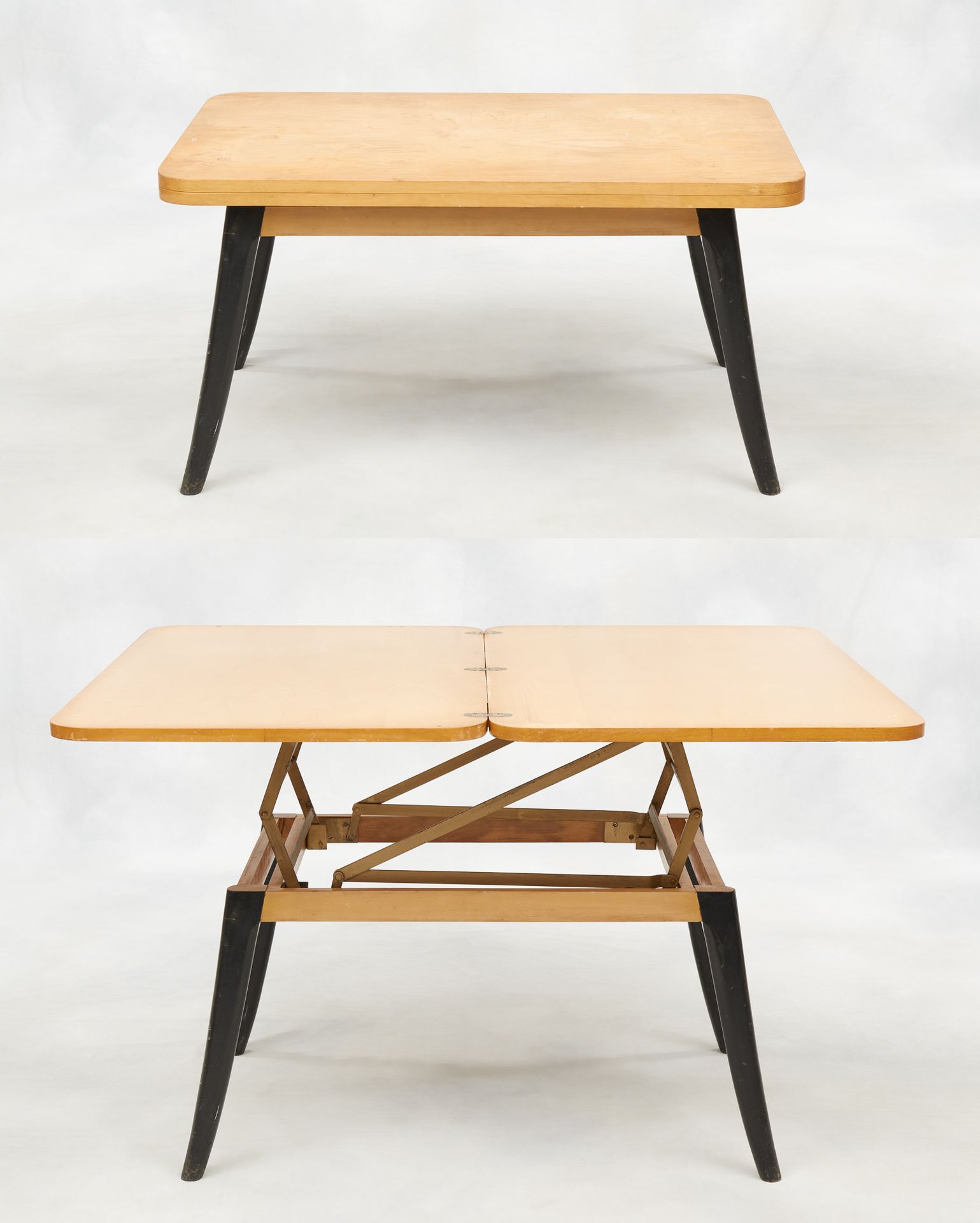Design Albert Ducrot, années '50. 家具：桌子，型号为 "启示"，作为咖啡桌、控制台或餐桌的模块化。

尺寸：高：51至75.5&hellip;