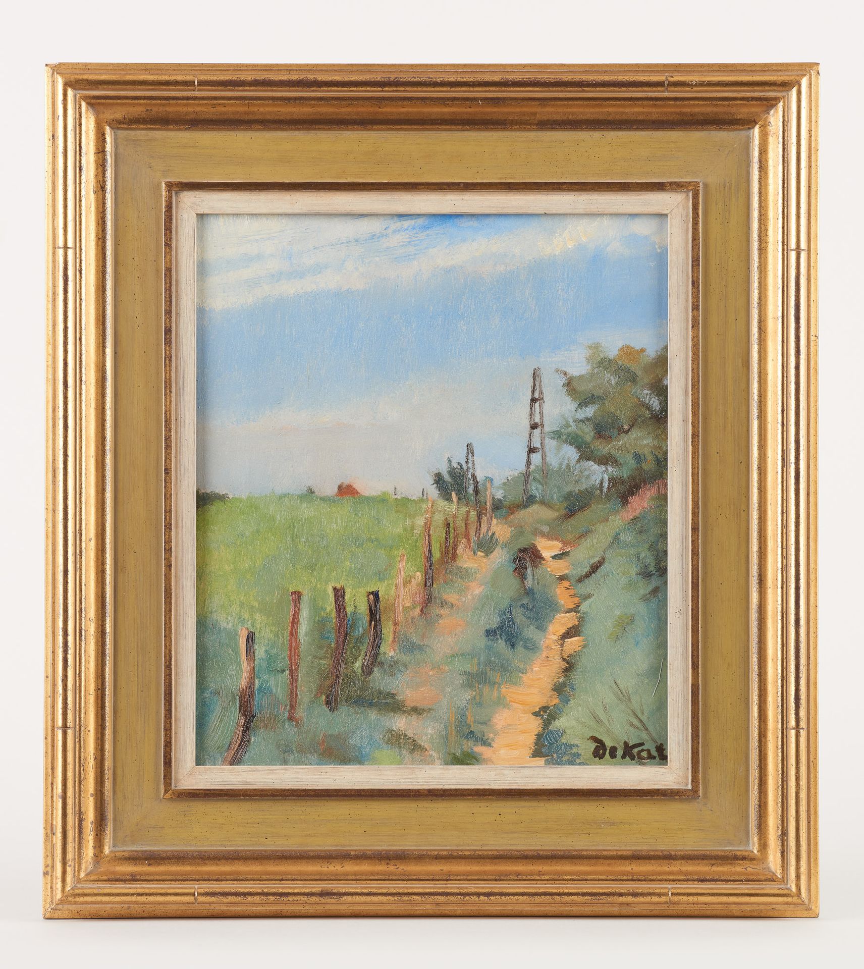 Anne Pierre DE KAT École belge (1881-1968) Oil on panel: The hollow way.

Signed&hellip;