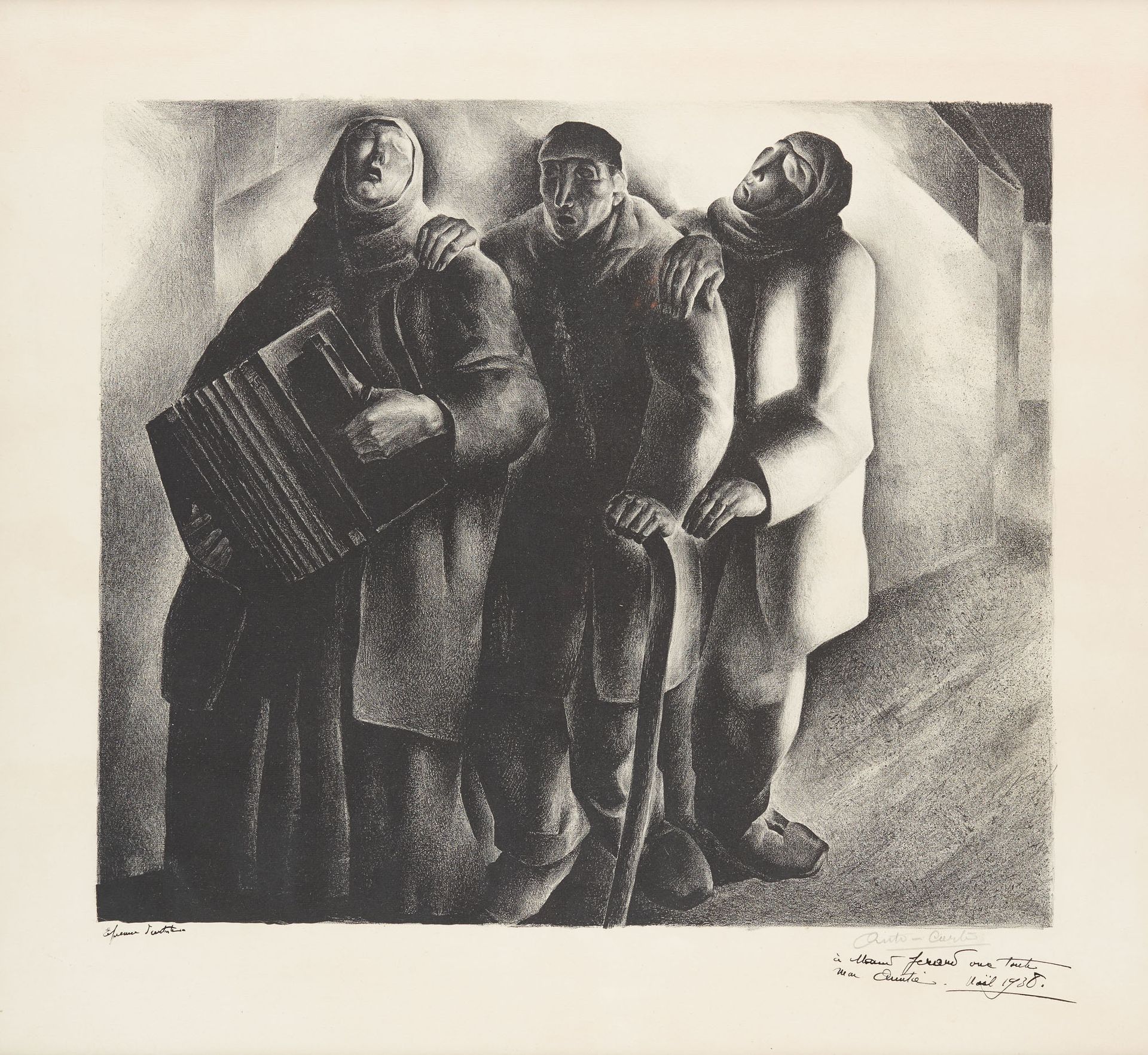 Anto CARTE École belge (1886-1954) Estampe, lithographie en noir et blanc sur pa&hellip;