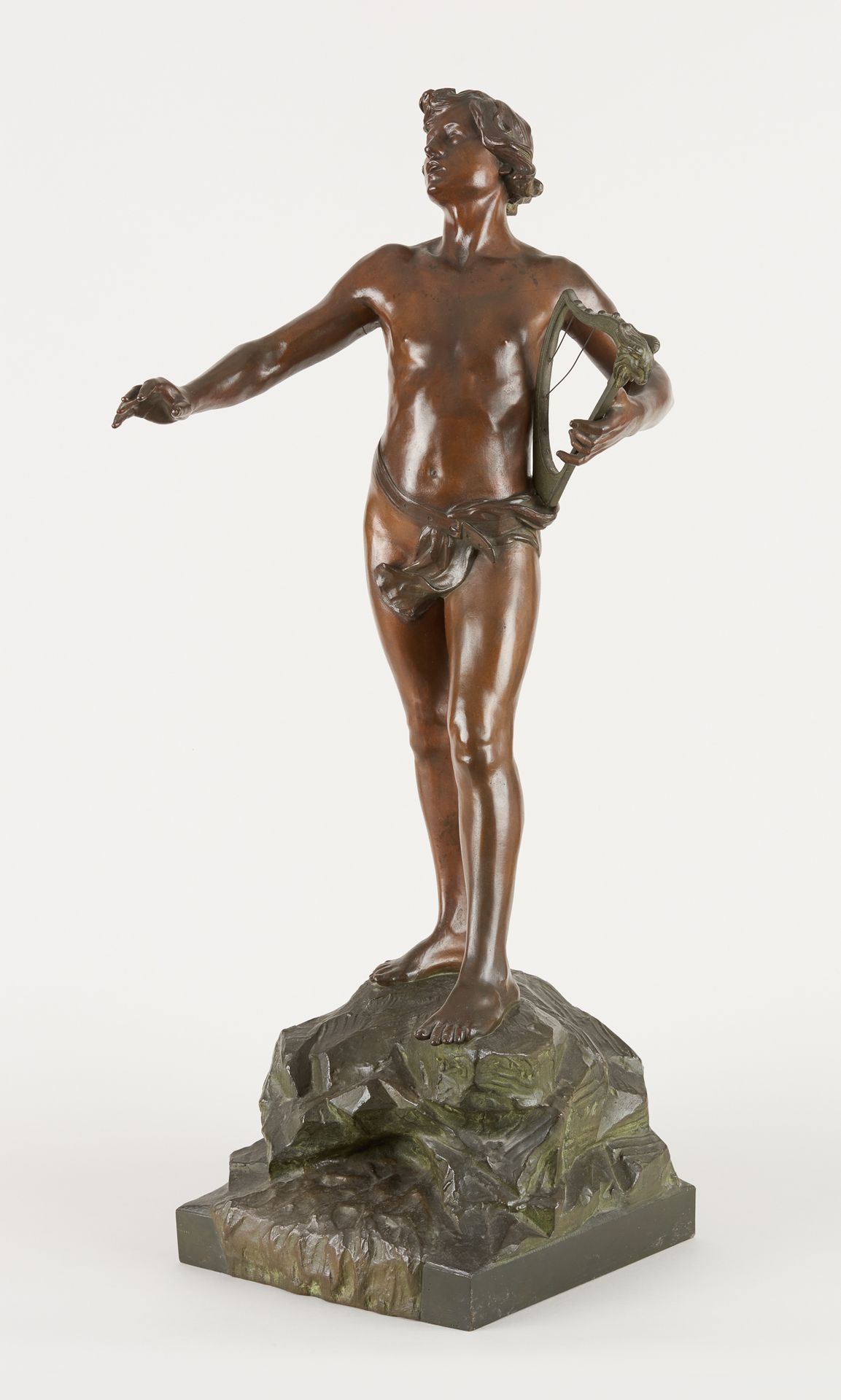Frans JORIS École belge (1851-1914) 有阴影的青铜雕塑：奥菲斯。

签名：Fr.Joris，在 "Fonderie Anver&hellip;