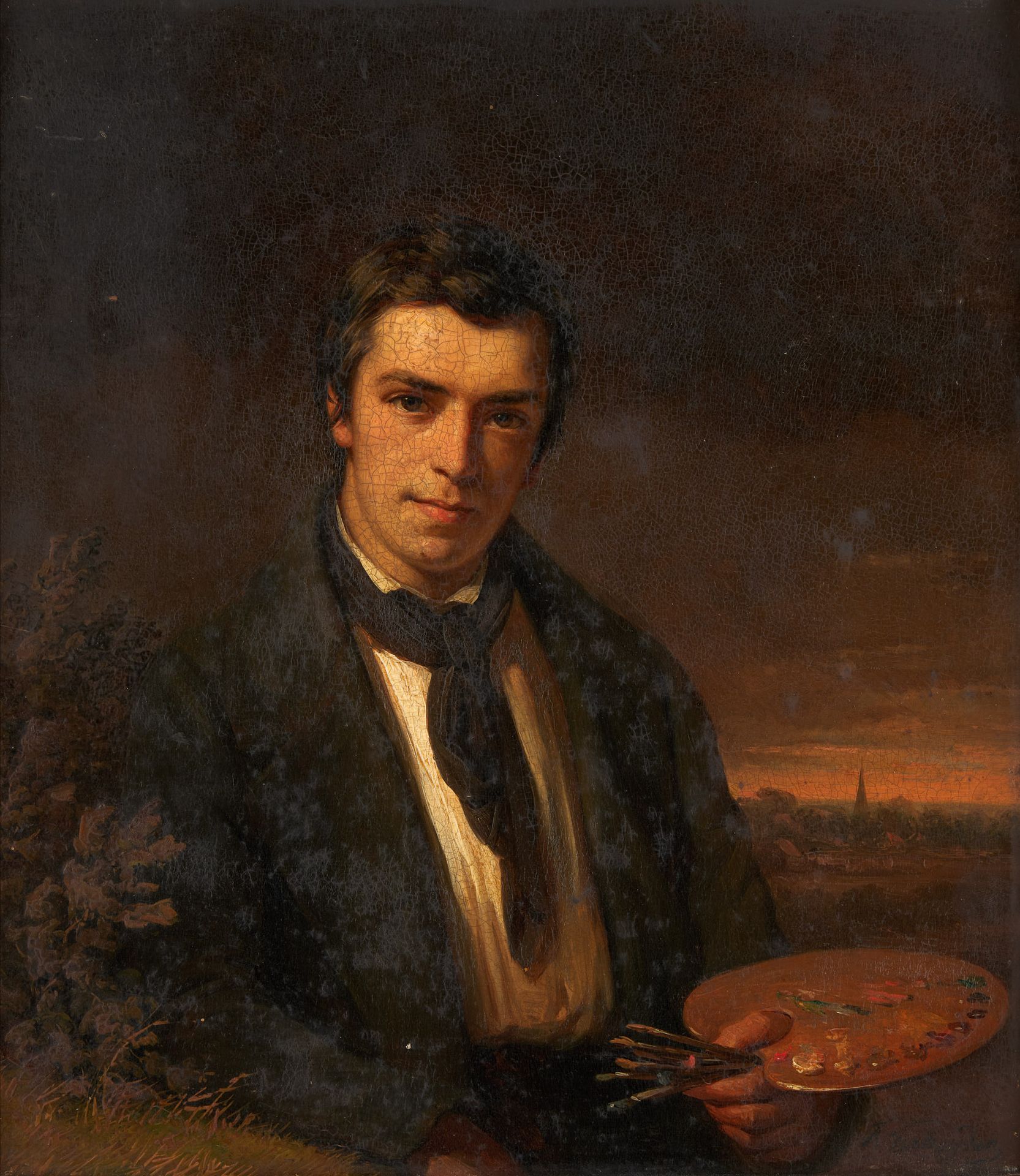 François VERHEYDEN École belge (1806-1889/90) Oil on panel: Portrait of the pain&hellip;