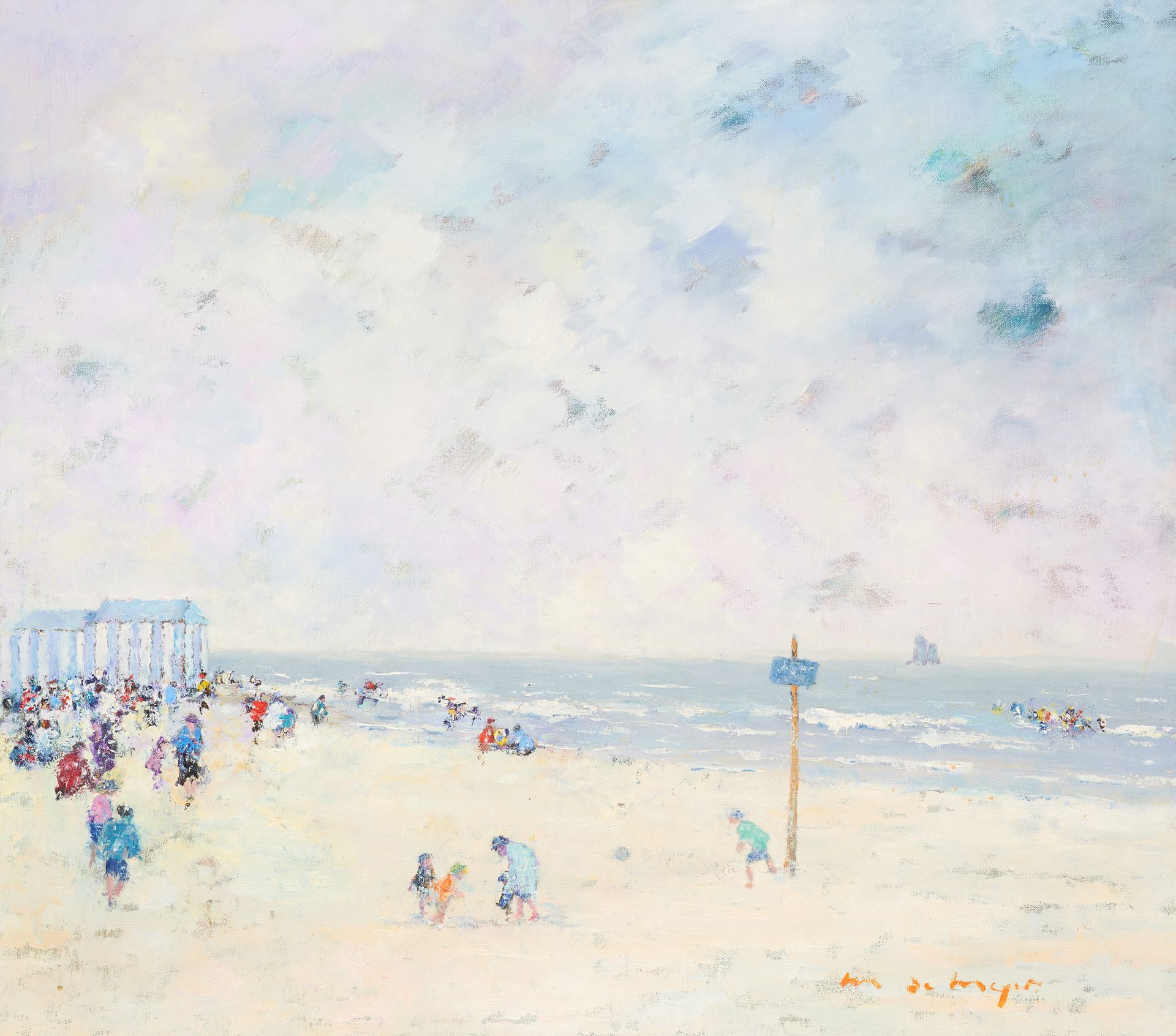 Maurice DE MEYER École belge (1911-1999) 布面油画：七月的北海。

签名：M. De Meyer。

尺寸：75 x 8&hellip;