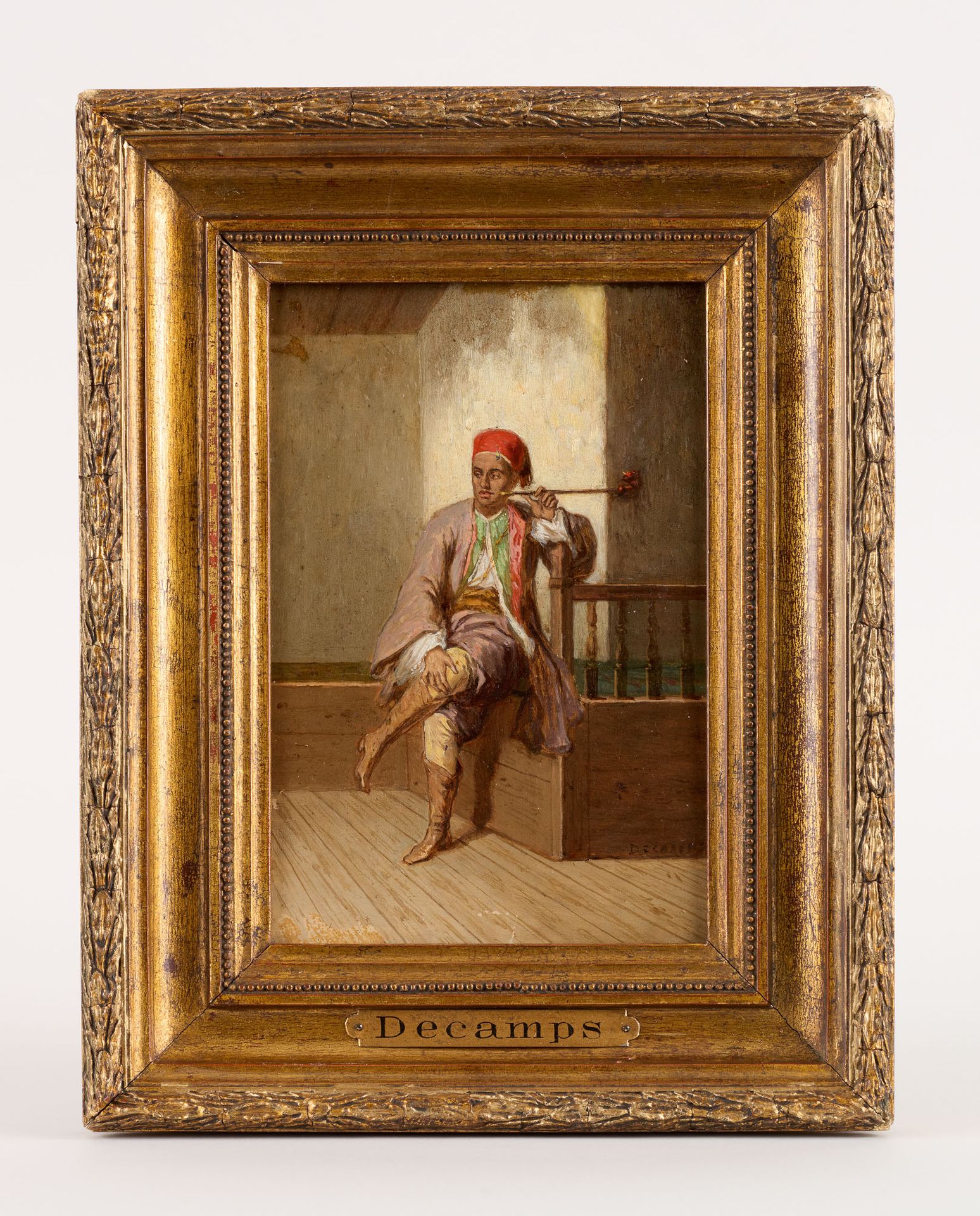 Alexandre Gabriel DECAMPS École française (1803-1860) Oil on panel: The pipe smo&hellip;
