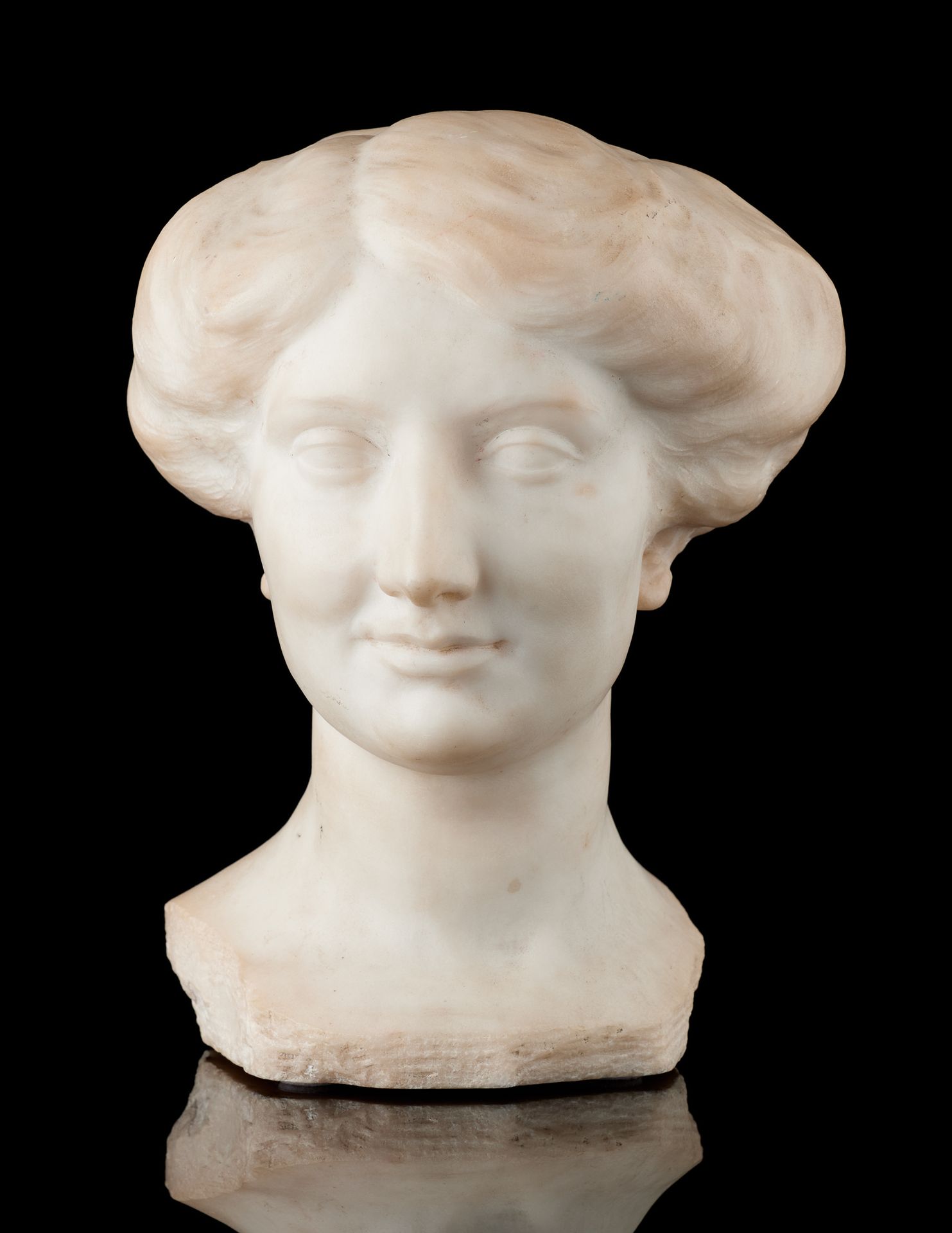 Charles SAMUEL École belge (1862-1939) Sculpture en marbre de Carrare: "Juliette&hellip;