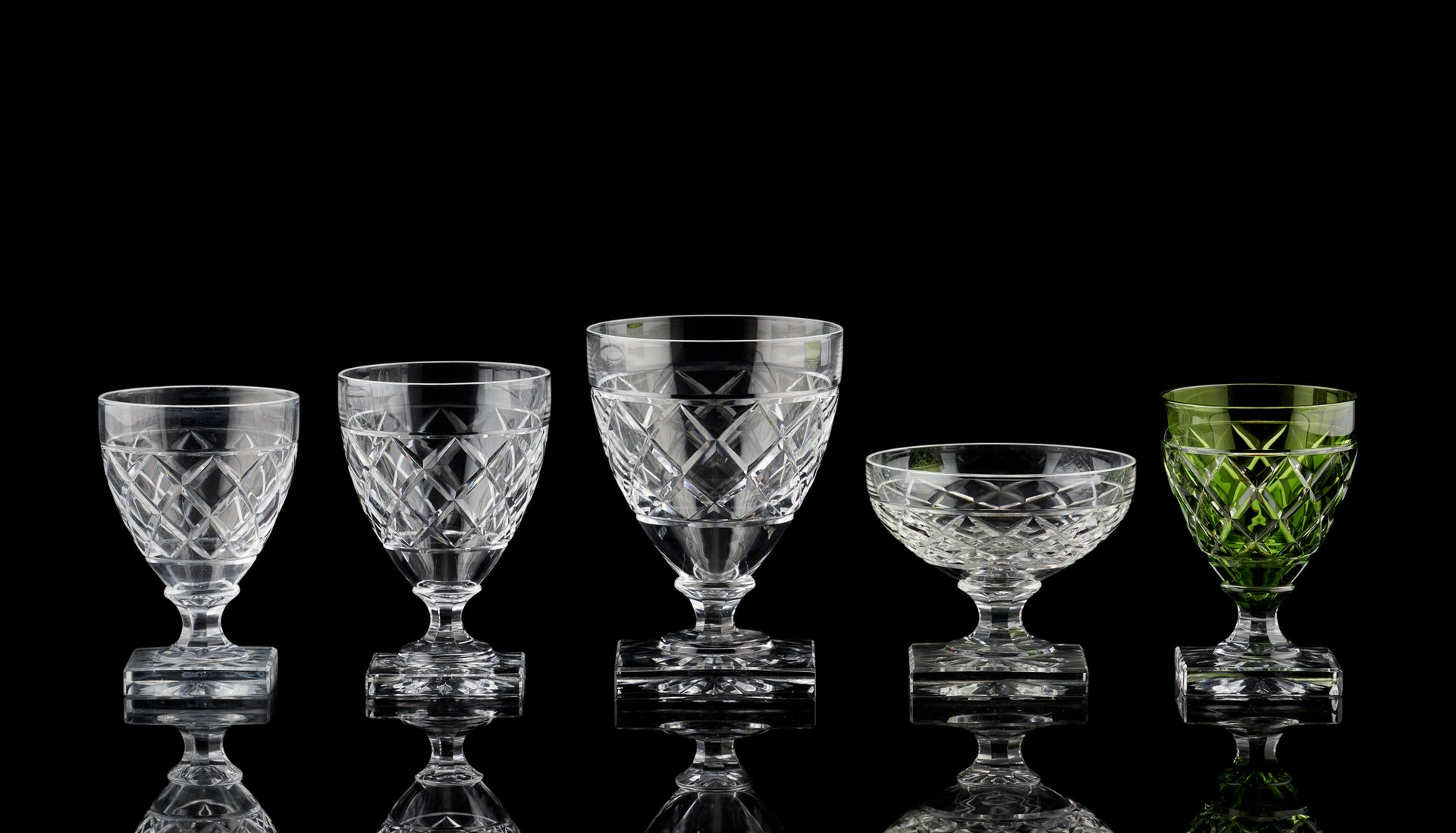 Val-Saint-Lambert. Glas: Gläserset aus geschliffenem, klarem Kristallglas, Model&hellip;