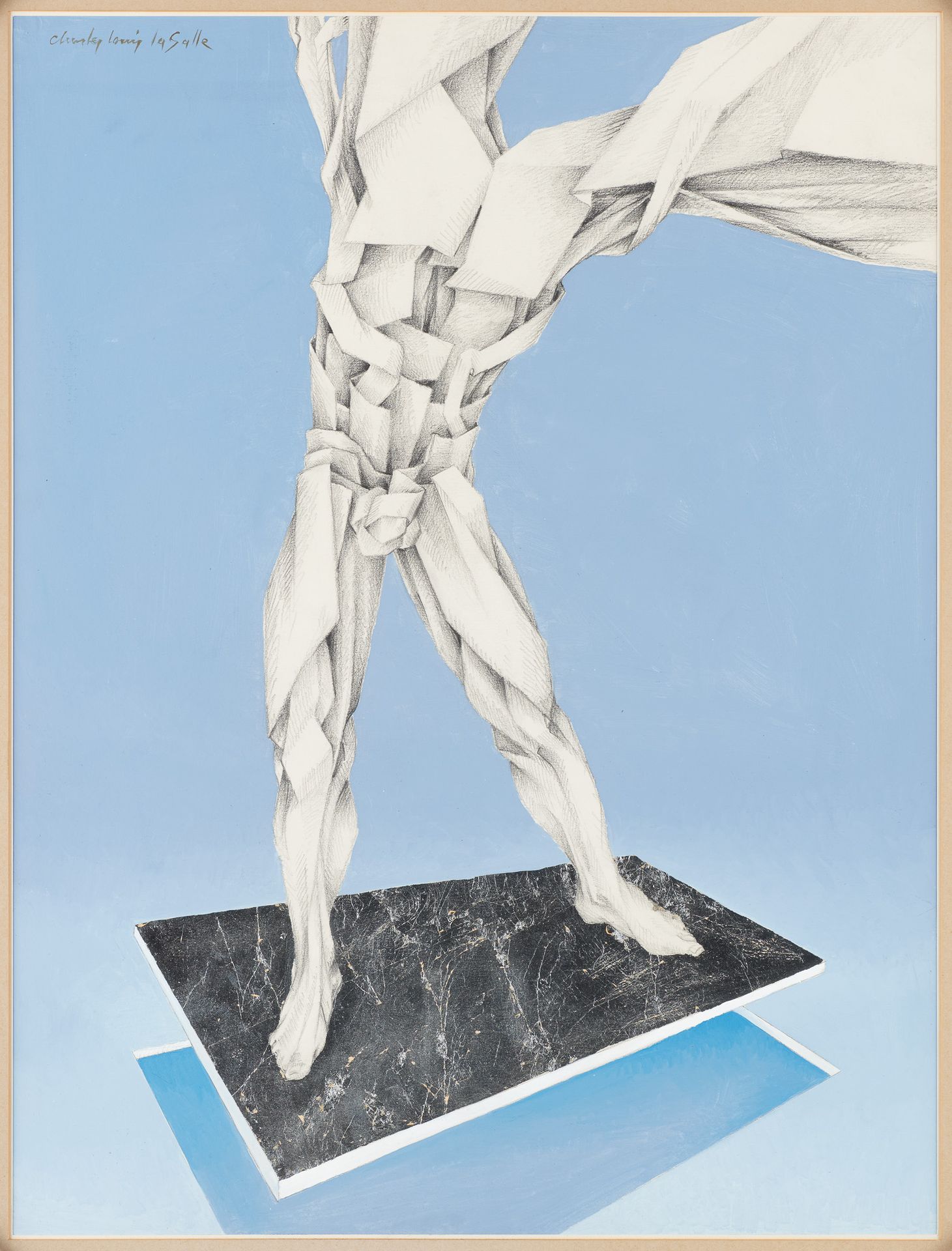Charles Louis LASALLE École française (1938) Technique mixte sur papier: Homme e&hellip;
