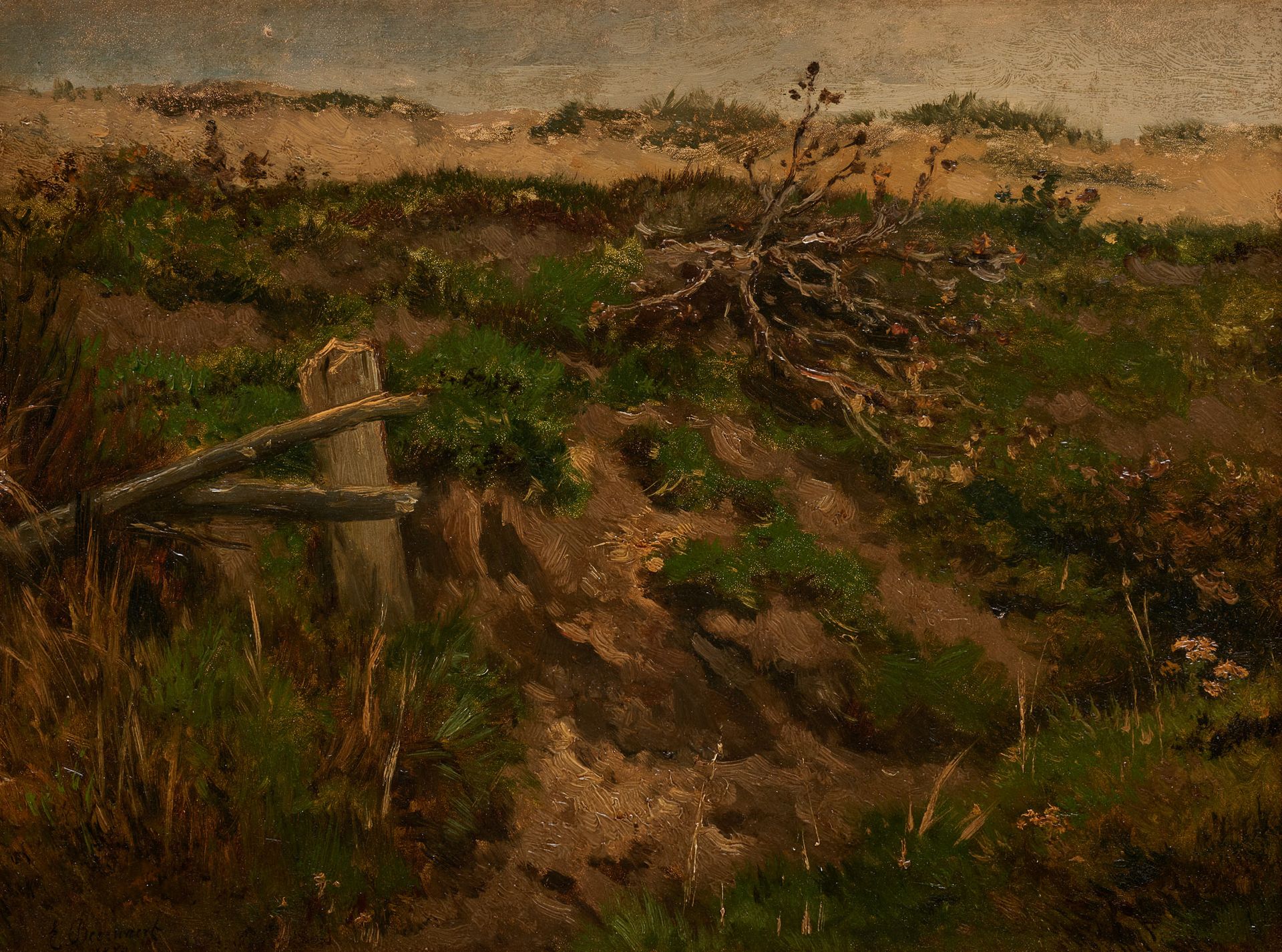 Euphrosine BEERNAERT École belge (1831-1901) 油画：堤岸。

签名：E.比尔纳特。

尺寸：40,5 x 30,5厘&hellip;
