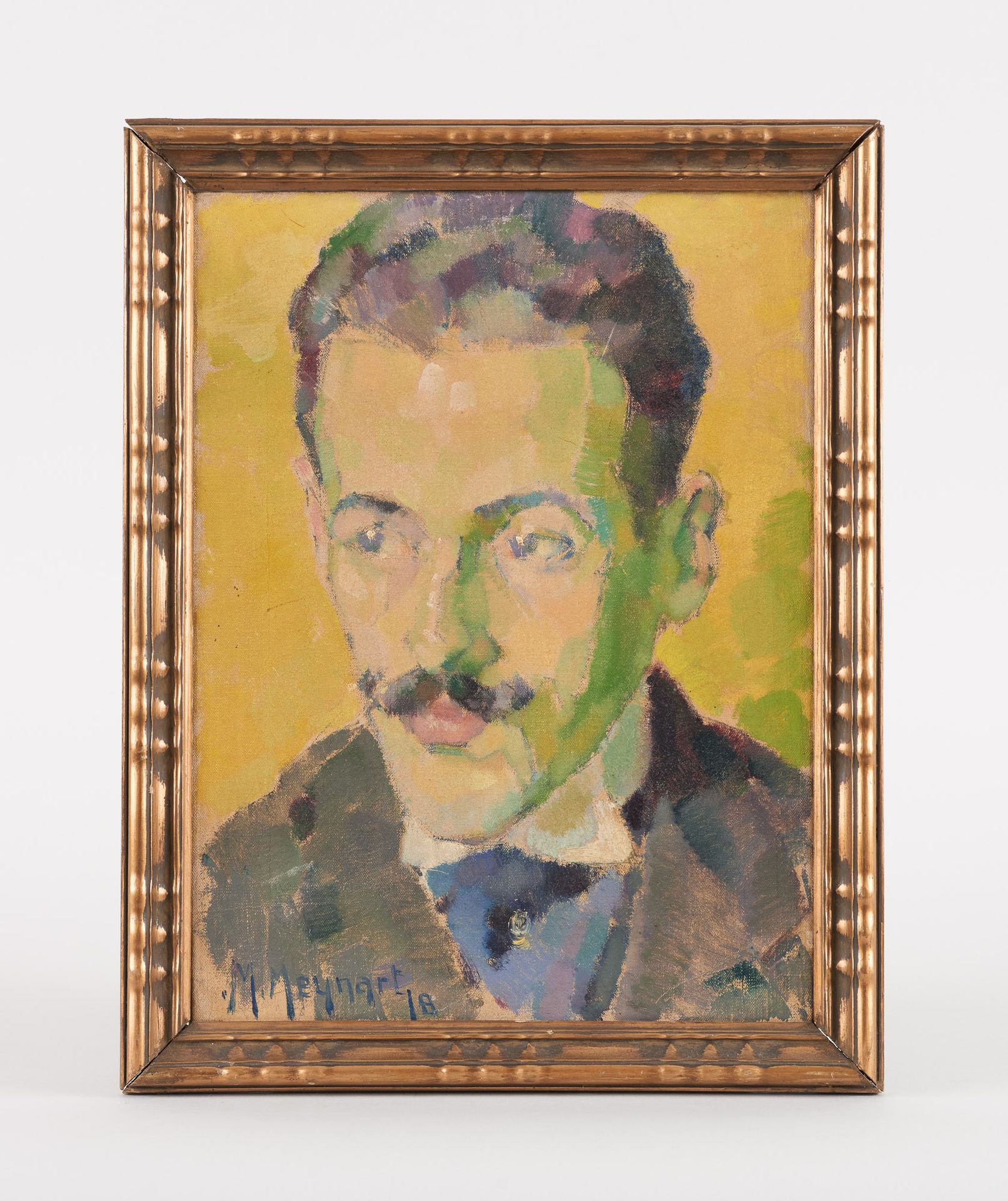 Maurice MEYNART École belge (1894-1976) Huile sur toile: Portrait d'homme (fauvi&hellip;