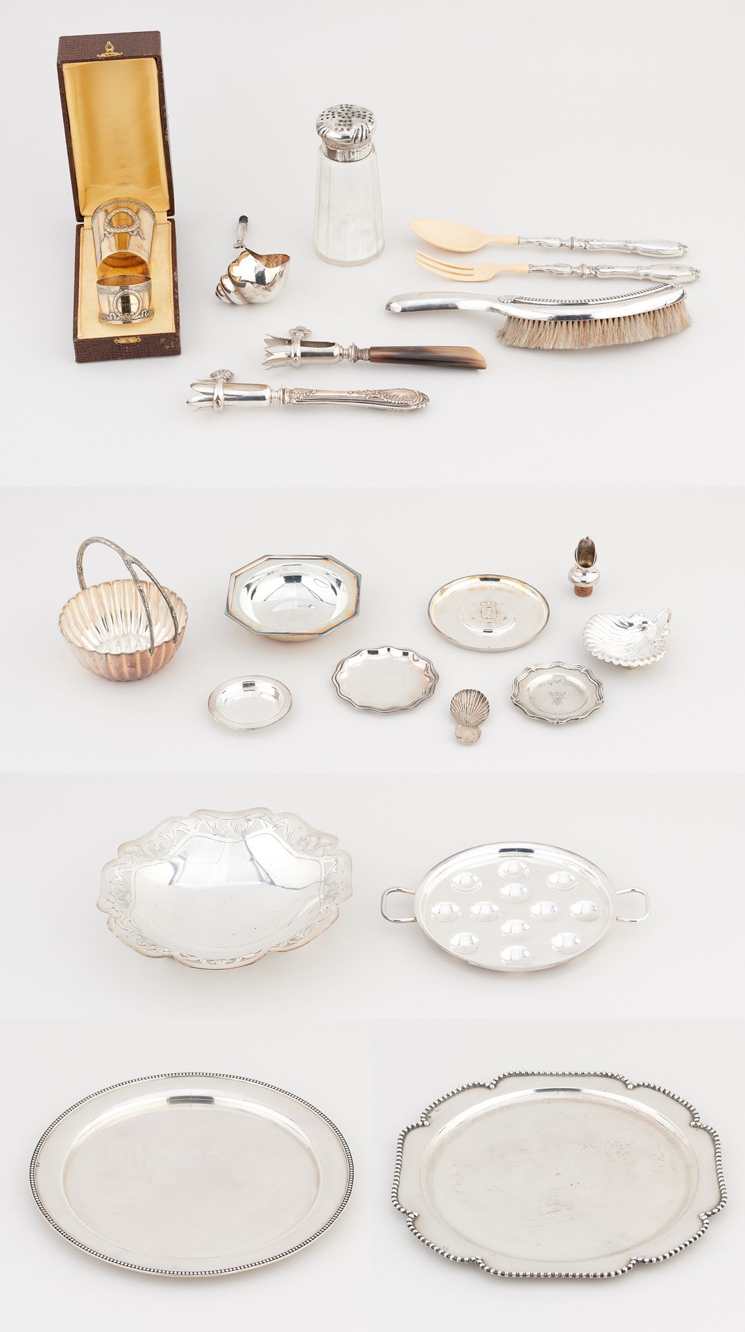 Travail portugais et divers. Silverware: Lot consisting of two Portuguese silver&hellip;