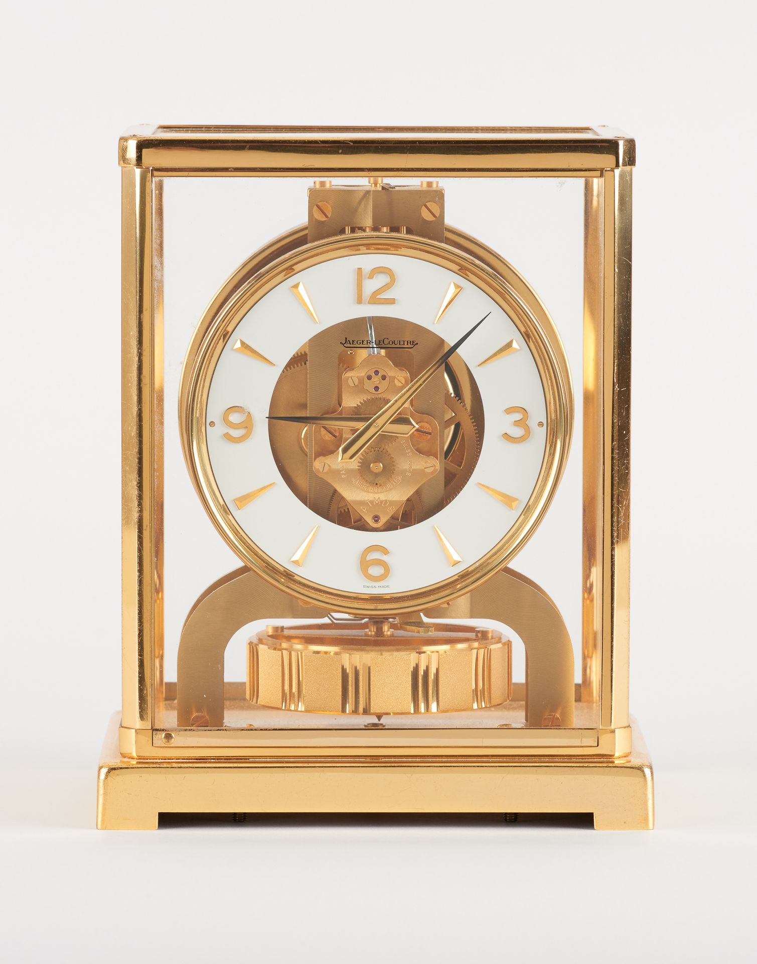 JAEGER LECOULTRE. Watches: Brass and glass table clock.

Jaeger LeCoultre, model&hellip;