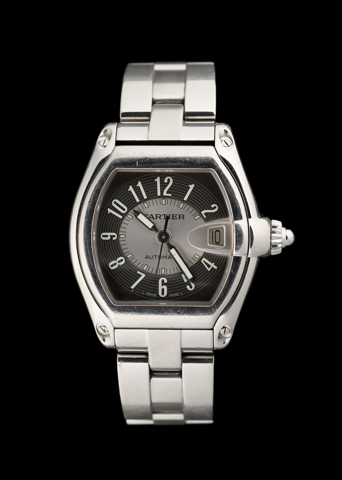 CARTIER. Horlogerie: Montre-bracelet d'homme en acier, mouvement automatique, av&hellip;