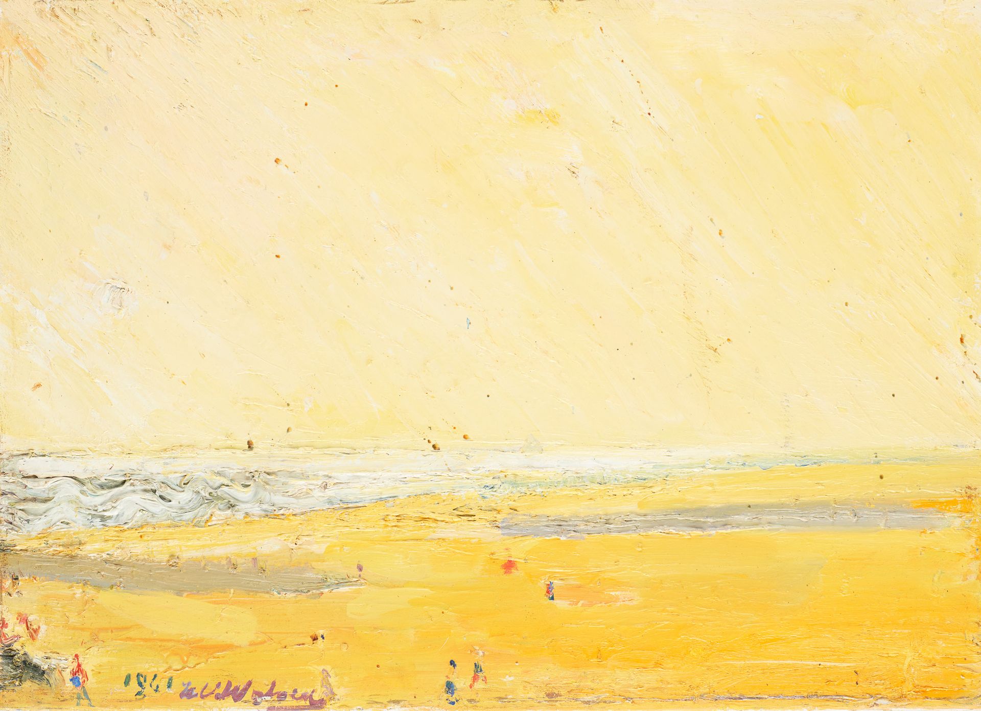 Henri Victor WOLVENS École belge (1896-1977). Huile sur toile: "Plage de soleil"&hellip;