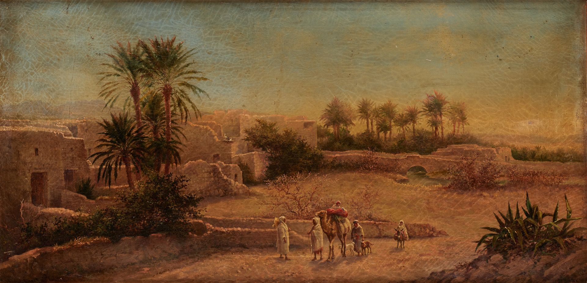 Gaspard DE TOURSKY École russe (?-1925) Óleo sobre lienzo: La llegada al oasis.
&hellip;