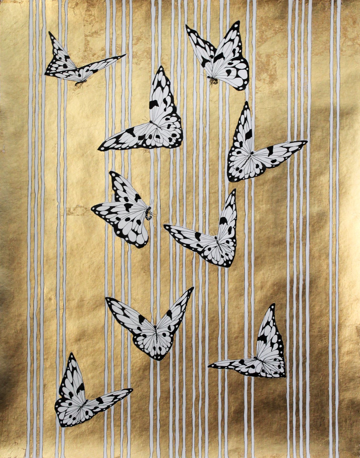 Alena VAVILINA École russe (1986). Técnica mixta sobre papel con reflejos de pan&hellip;