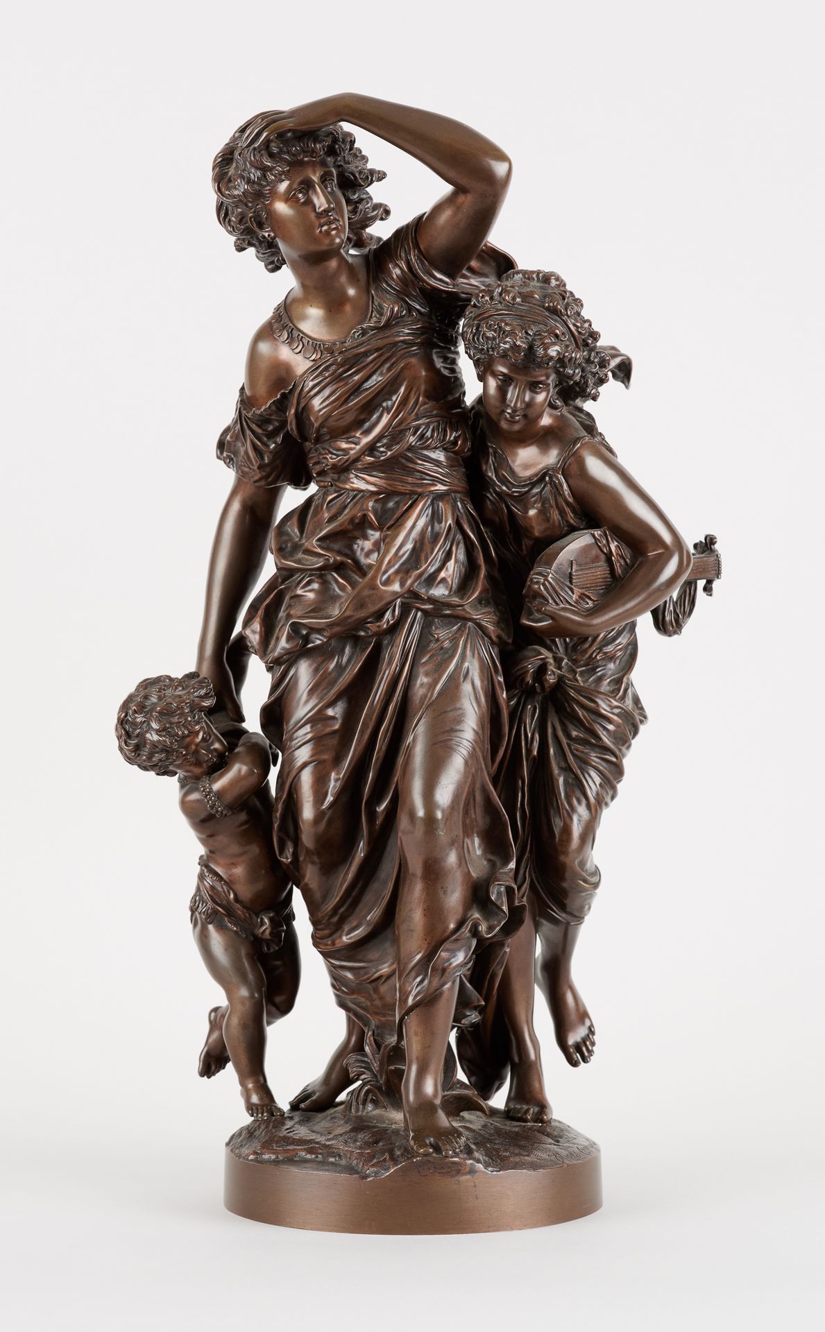 Mathurin MOREAU École française (1822-1912) Sculpture en bronze à patine brune: &hellip;