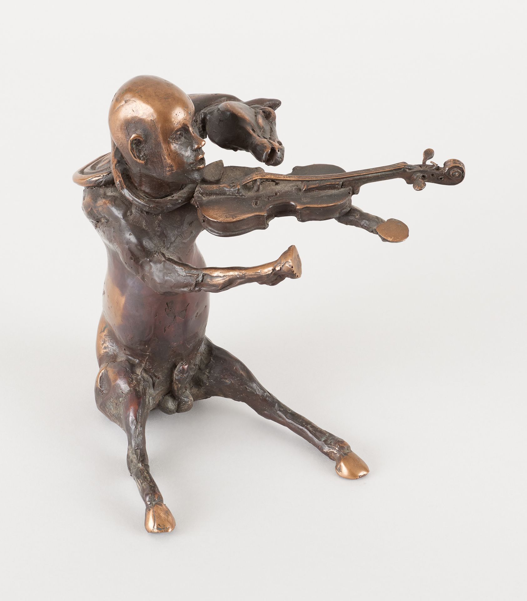 Marcel TATON École belge (1957) Sculpture en bronze à patine brune nuancée: L'éq&hellip;