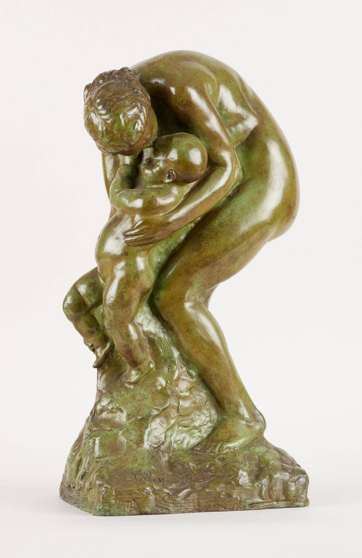Josef WITTERWULGHE École belge (1883-1967). Bronzeskulptur mit grüner Patina: Mu&hellip;