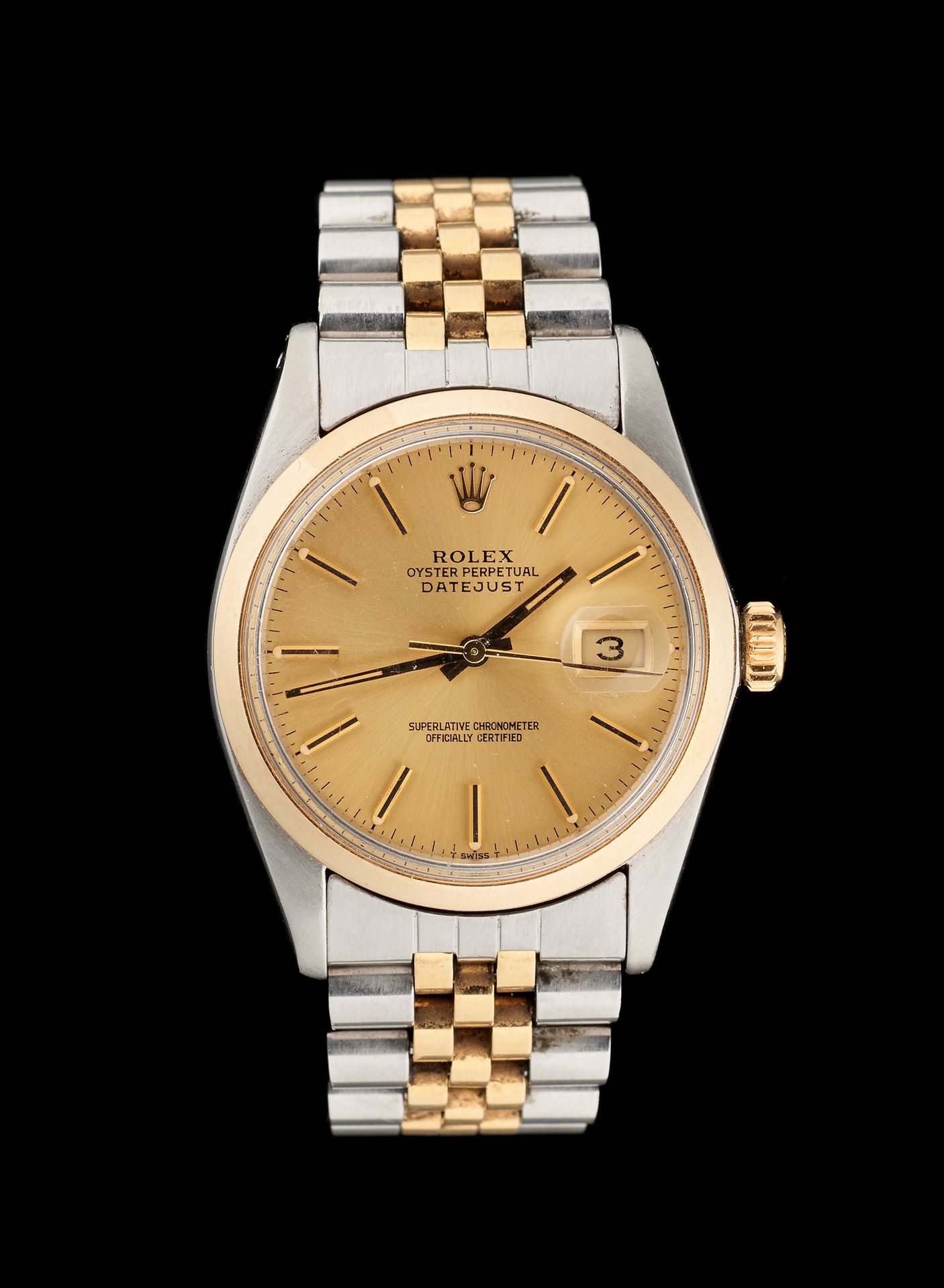 Rolex. Watches: Men's gold and steel wristwatch, automatic, champagne dial with &hellip;