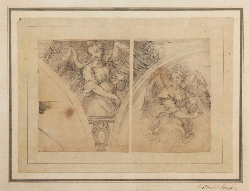 Attribué à Ventura SALIMBENI (Sienne 1568-1613) 
Deux études pour un écoinçon su&hellip;