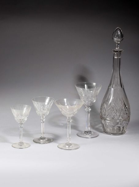 Null BACCARAT
PARTIE DE SERVICE de verres en cristal taillé, comprenant :
Sept c&hellip;