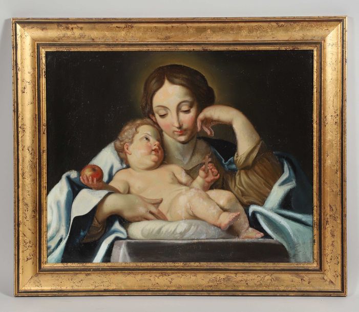 École FRANÇAISE vers 1700 "Vierge à l'Enfant tenant une pomme"

Huile sur toile.&hellip;