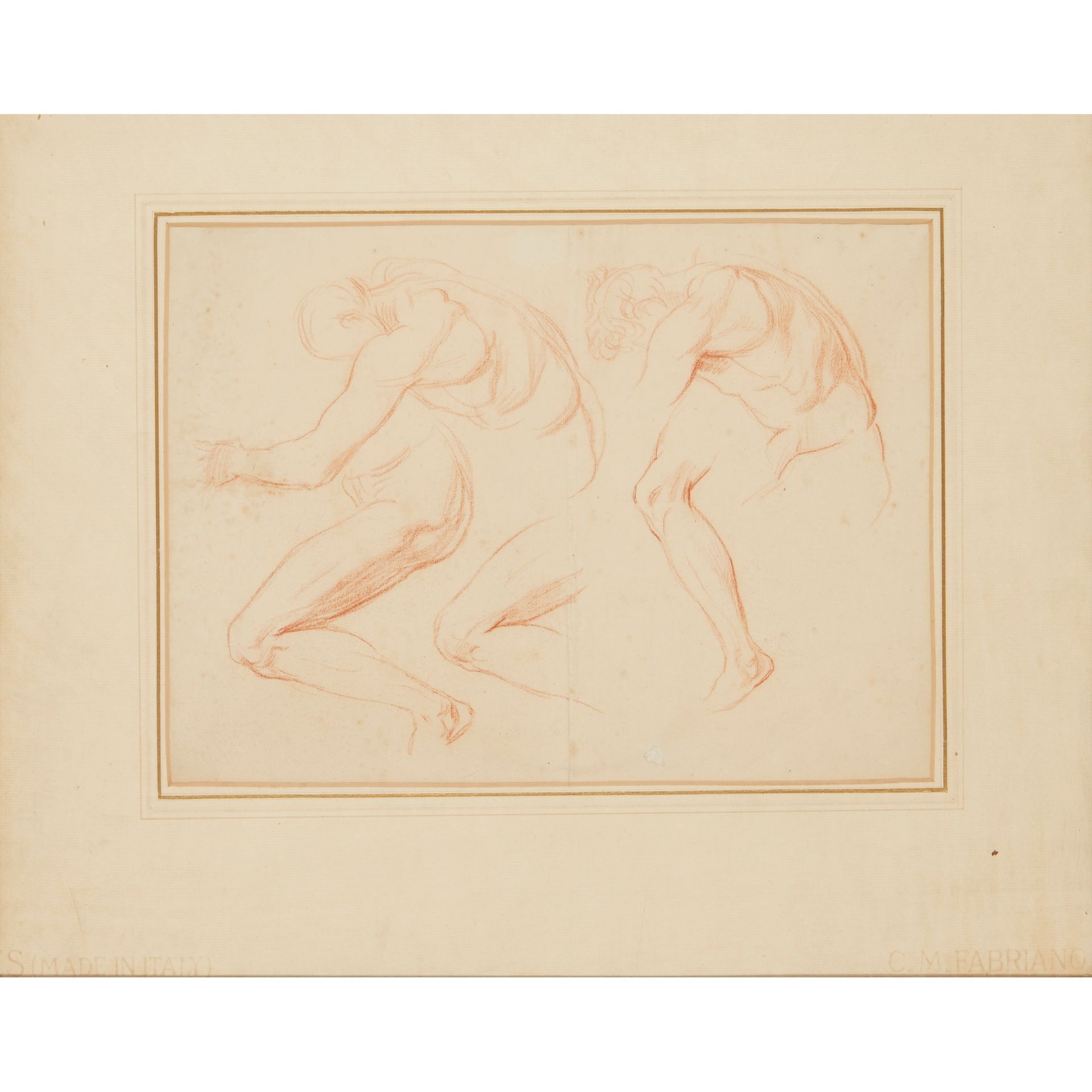 GEORGE FREDERICK WATTS (1817-1904) STUDIES OF THE MALE NUDE tiza roja sobre pape&hellip;