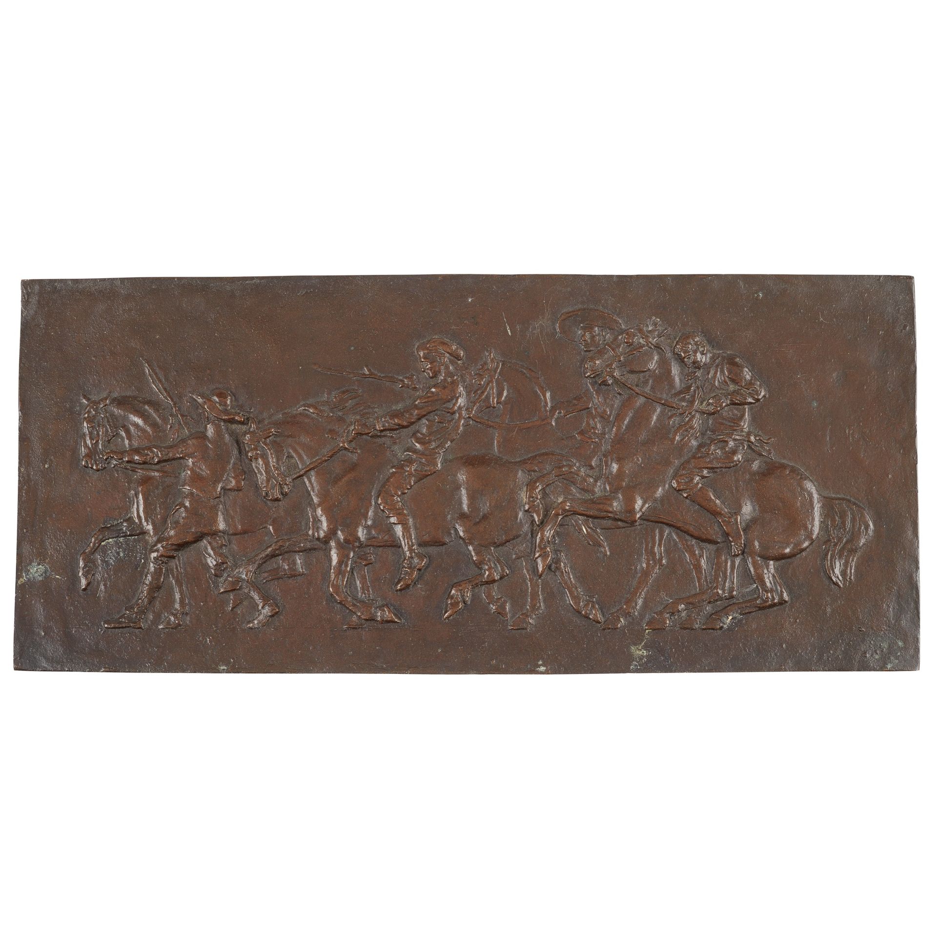 RANDOLPH CALDECOTT (1846-1886) 'A HORSE FAIR IN BRITTANY', CIRCA 1876 铜牌，签名为RC（模&hellip;
