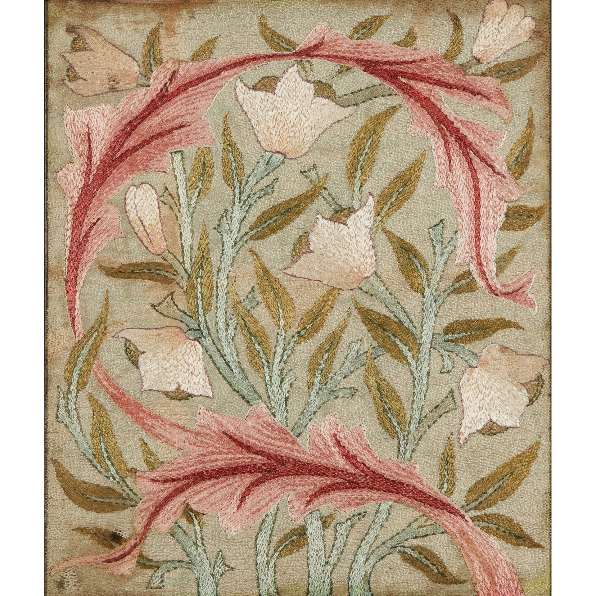 MAY MORRIS (1862-1938) FOR MORRIS & CO. EMBROIDERED PANEL, CIRCA 1890 in farbige&hellip;