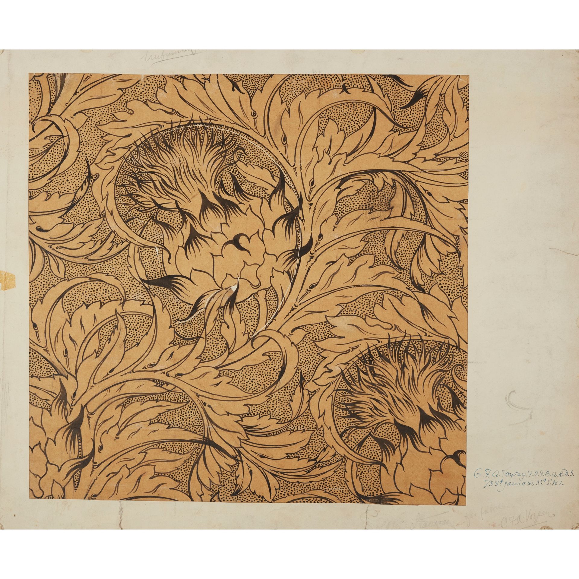 C.F.A. VOYSEY (1857-1941) DESIGN STUDY OF ARTICHOKE THISTLES Plume et encre sur &hellip;