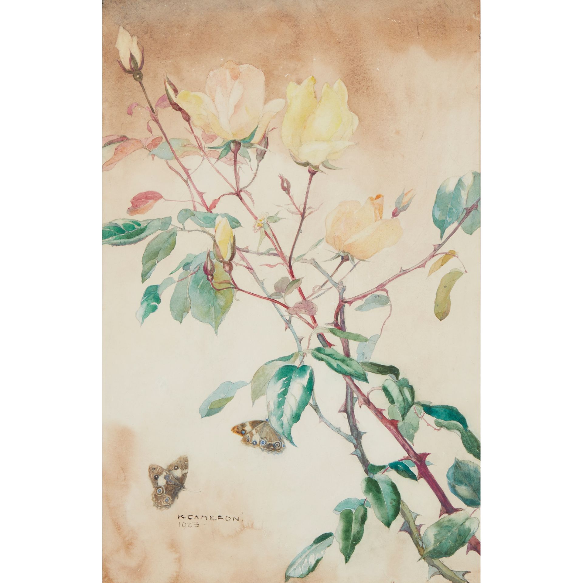 § KATHARINE CAMERON (1874-1965) 'IRISH ELEGANCE' crayon et aquarelle sur papier,&hellip;