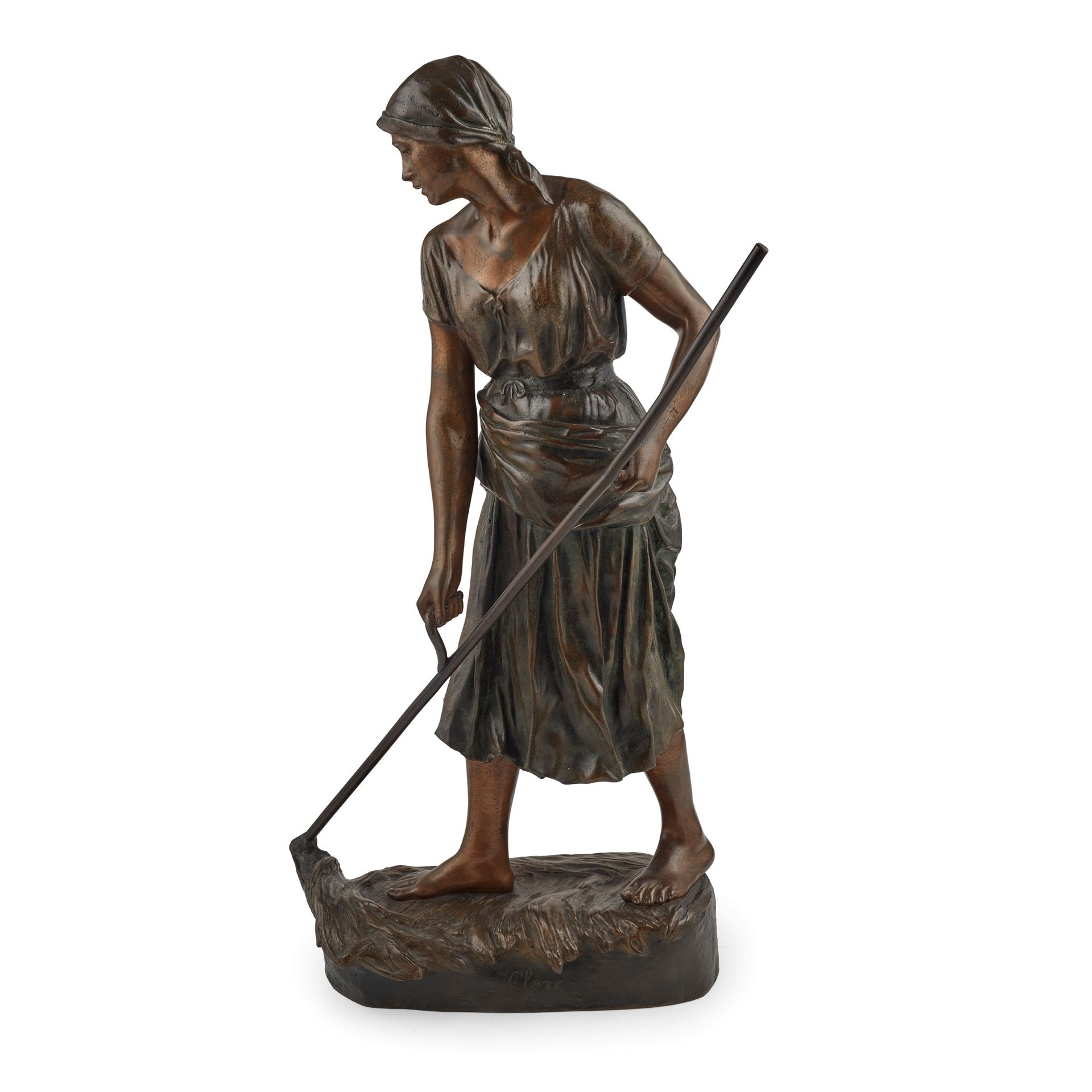 CHERC FOR GOLDSCHEIDER, VIENNA THE GLEANER patinated bronze, signed in the bronz&hellip;