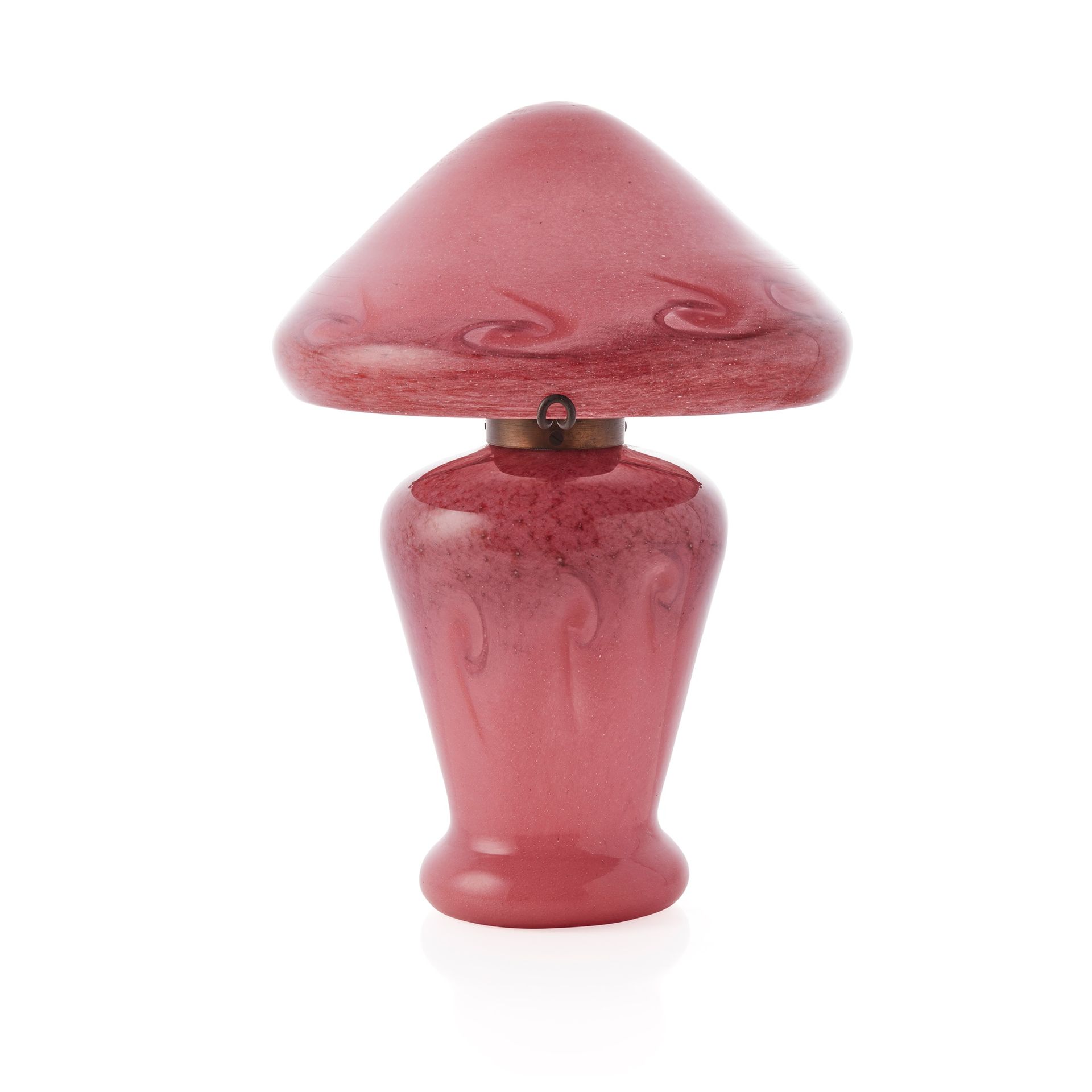 JOHN MONCRIEFF LTD., PERTH 'VASART' TABLE LAMP AND SHADE, CIRCA 1950 verre rose &hellip;
