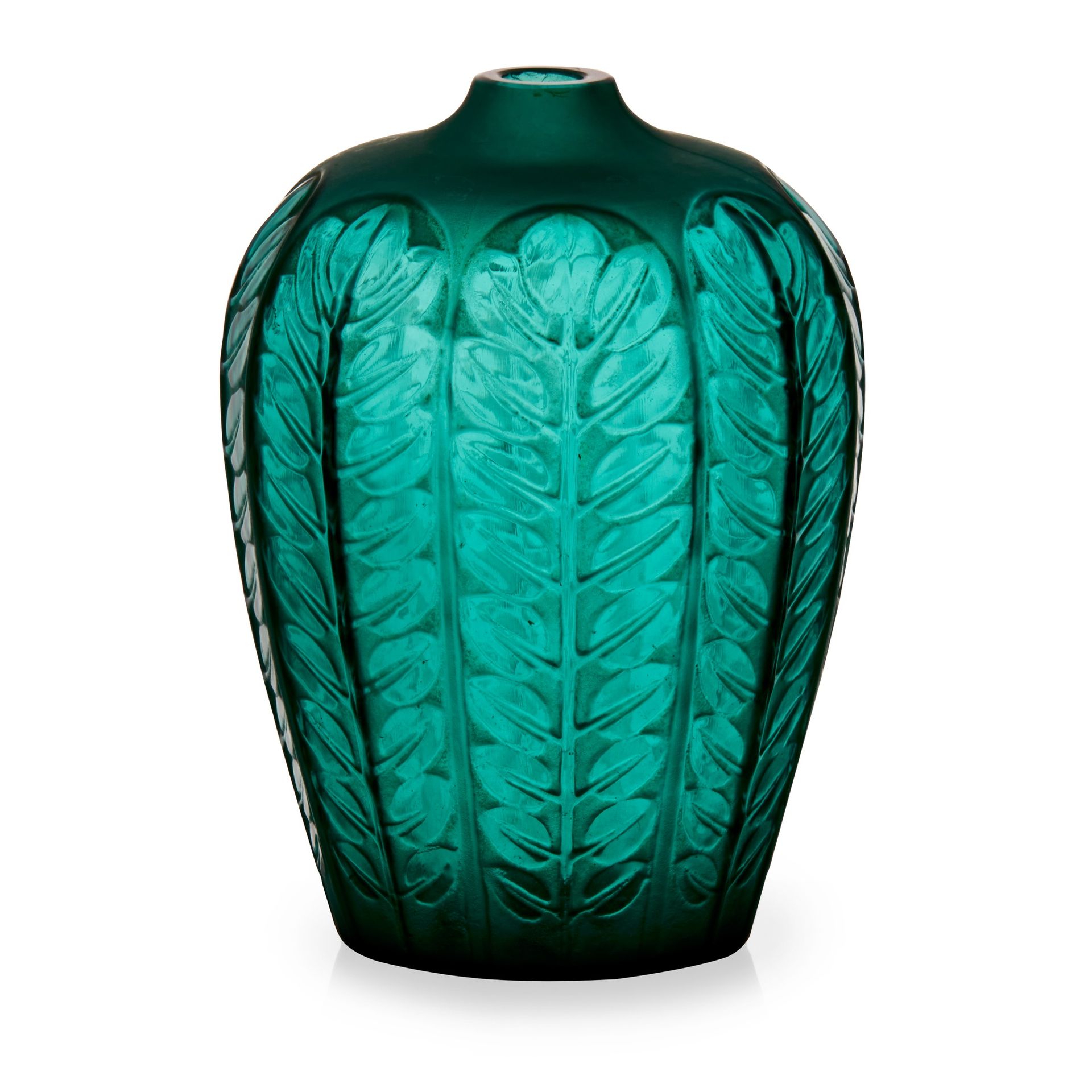 René Lalique (French 1860-1945) Tournai Vase, No. 956 designed 1924 teal green i&hellip;