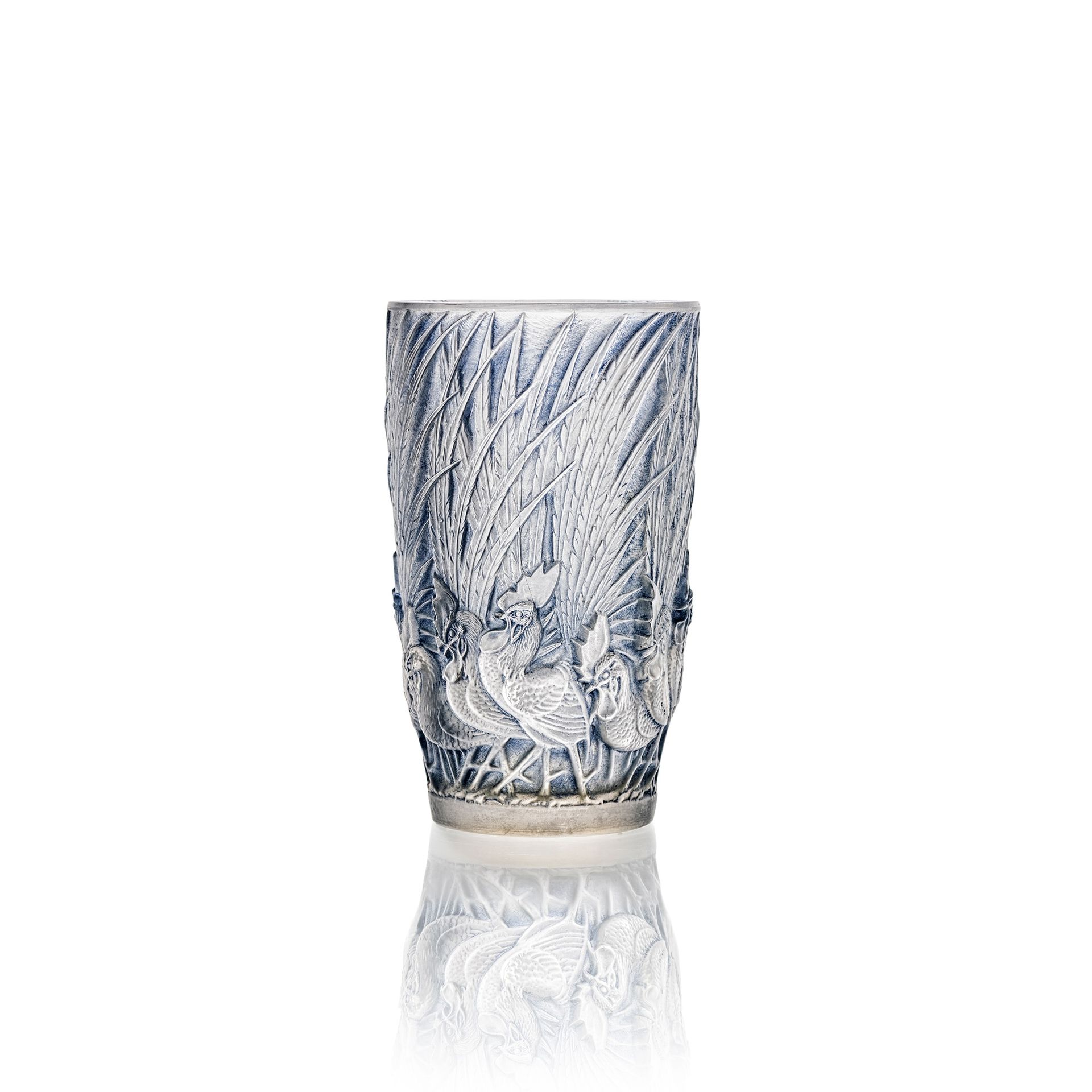 ‡ René Lalique (French 1860-1945) COQS ET PLUMES VASE, NO. 1033 
设计 1928年，透明，磨砂和&hellip;