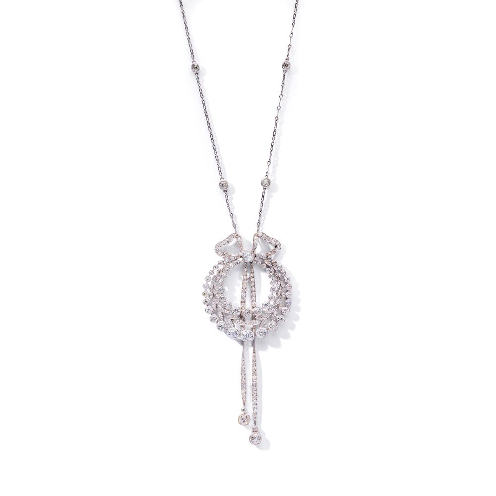 Gebr. Friedlaender: A fine Belle Epoque diamond pendant necklace, circa 1905 加兰风&hellip;
