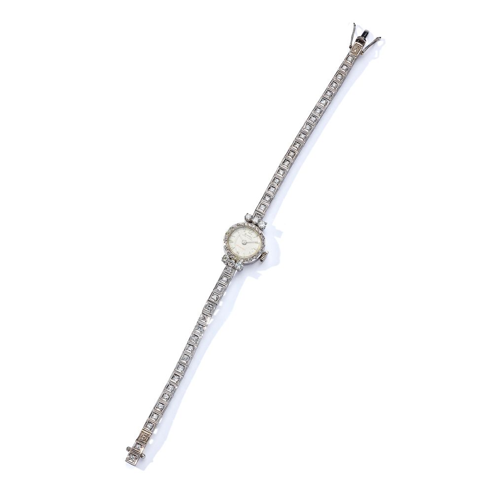 Sandoz: A diamond cocktail watch, circa 1940 Cadran circulaire avec index en for&hellip;