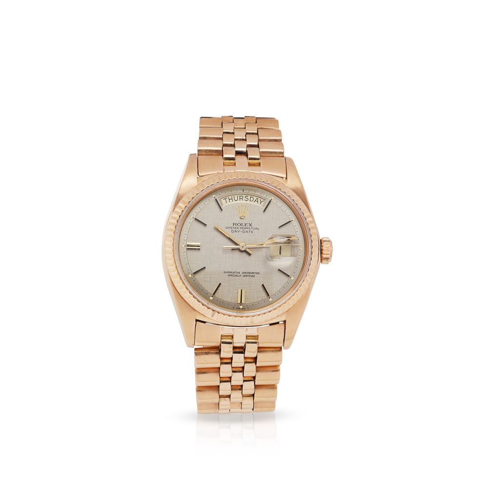 Rolex: A 1970's wristwatch Oyster Perpetual Day-Date model 1803, 18ct rose gold &hellip;