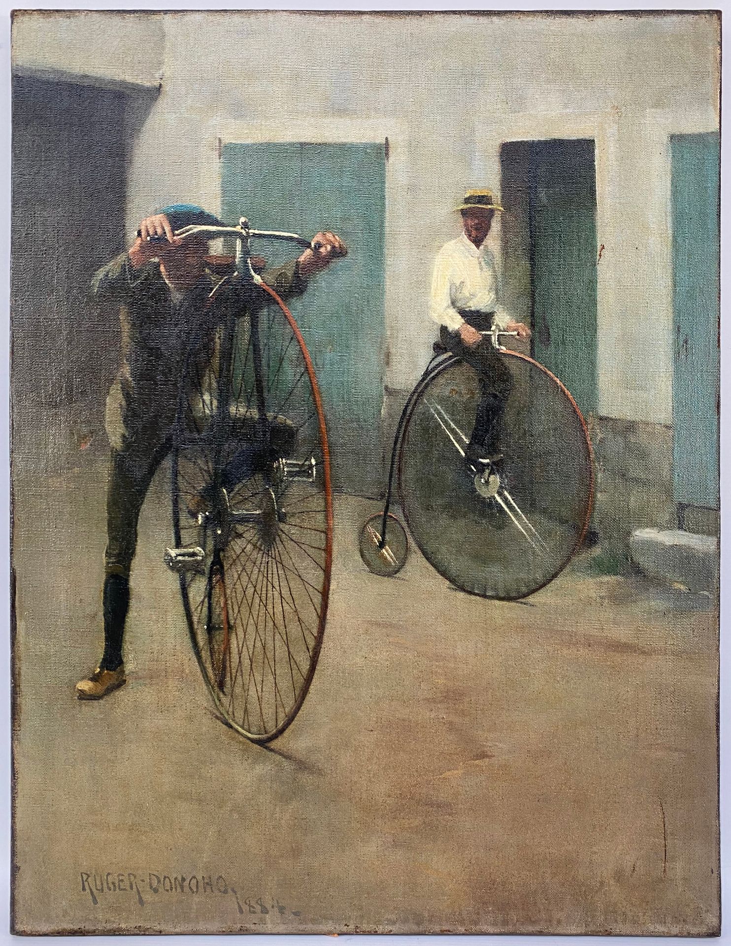 Null Gaines Ruger DONOHO (1857-1916)

La bicyclette.

Huile sur toile.

Signée e&hellip;