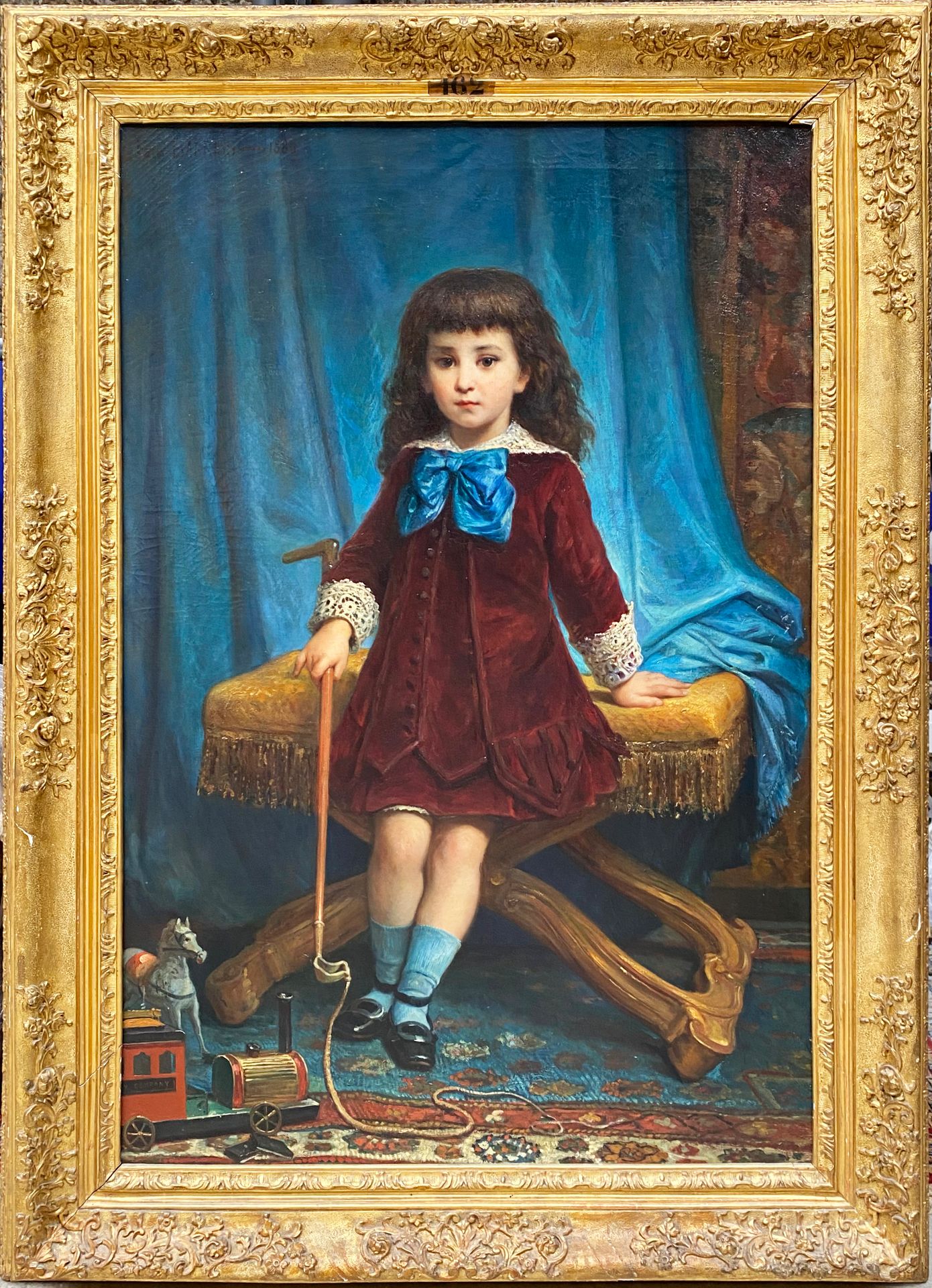 Null 费利克斯-巴里亚斯(1822-1907)

一个拄着拐杖的孩子的肖像。

布面油画。

左上角有签名和日期 "1880"。

H.150厘米

长：1&hellip;