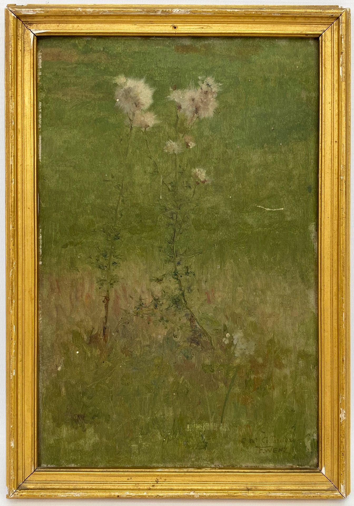 Null 弗雷德里克-温兹 (1865-1940)

开花的蓟草。

板上油彩。

H.24厘米

长：15厘米