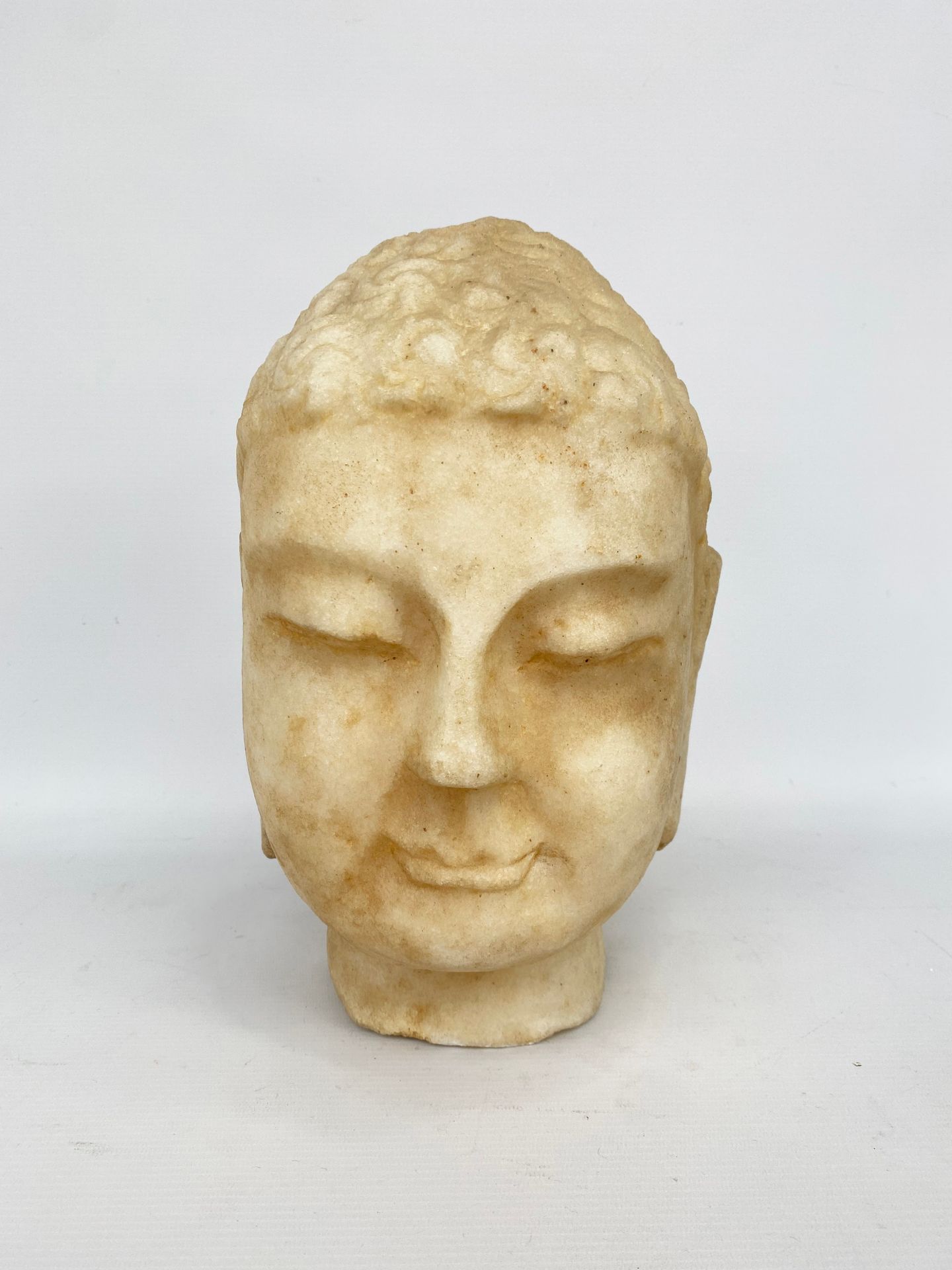 Null ASIE, XXème siècle

Tête de bouddha en marbre sculpté.

H. : 30 cm