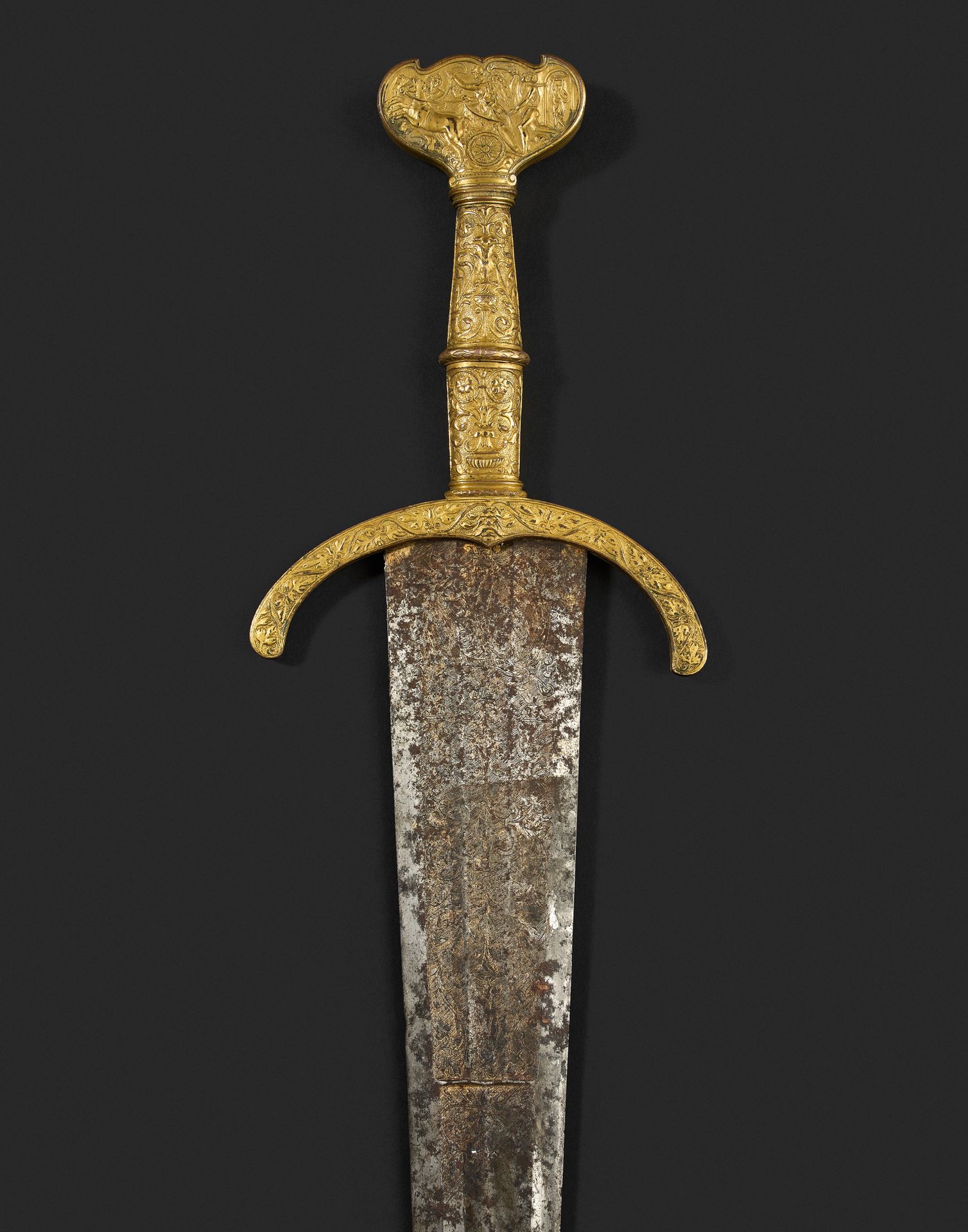 Null Épée nobiliaire de présent ou d'apparat de type Cinquedea.

Italie du nord &hellip;
