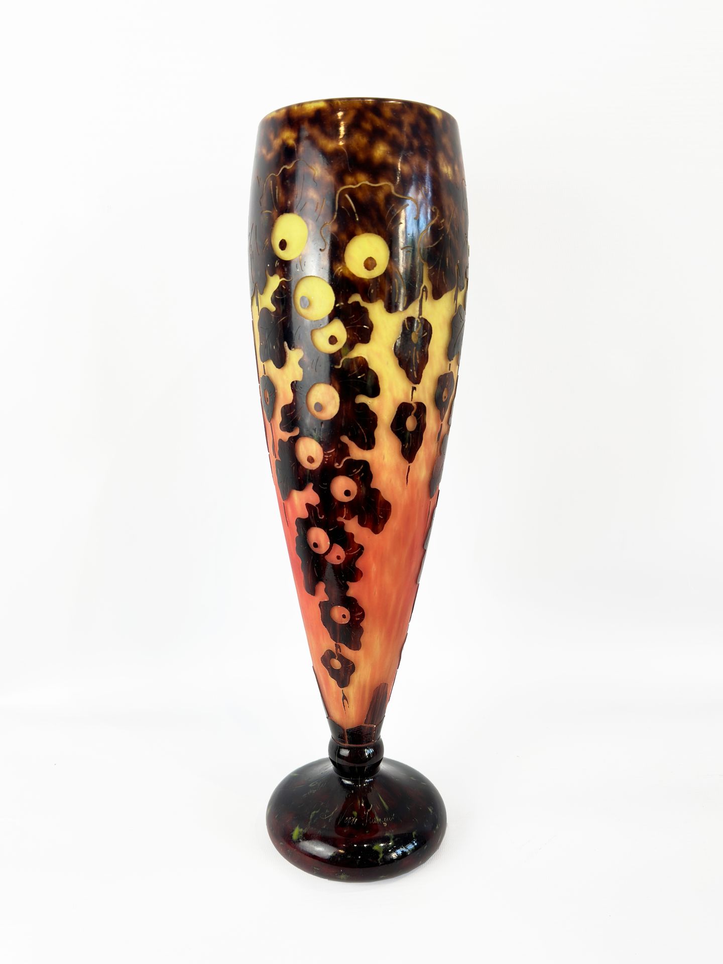 Null Charles SCHNEIDER (1881-1953) – LE VERRE FRANÇAIS
	« Chênes ». Vase conique&hellip;