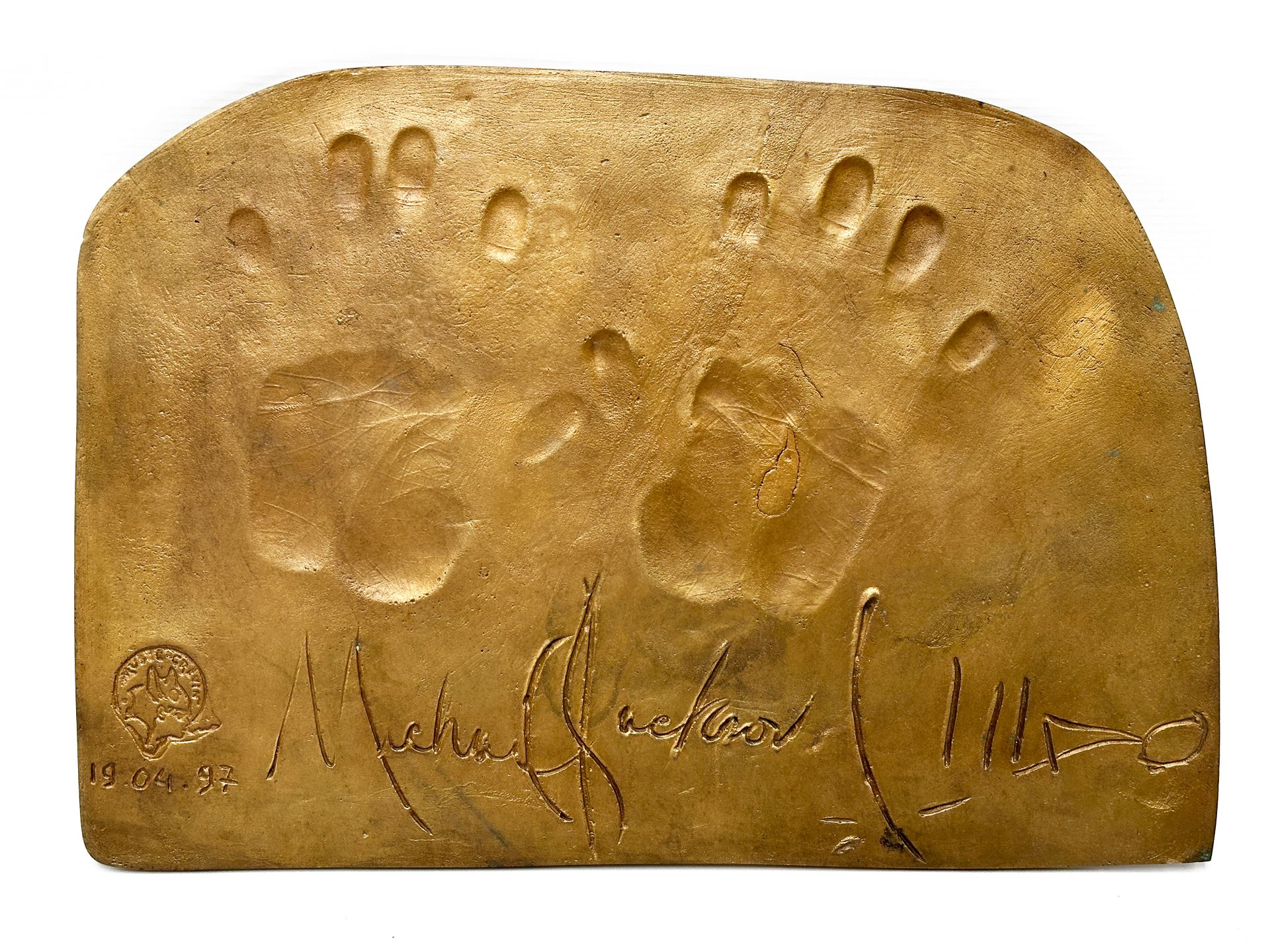 Null Seltene Bronzeplatte, die vom Musée Grévin herausgegeben wurde und den Hand&hellip;